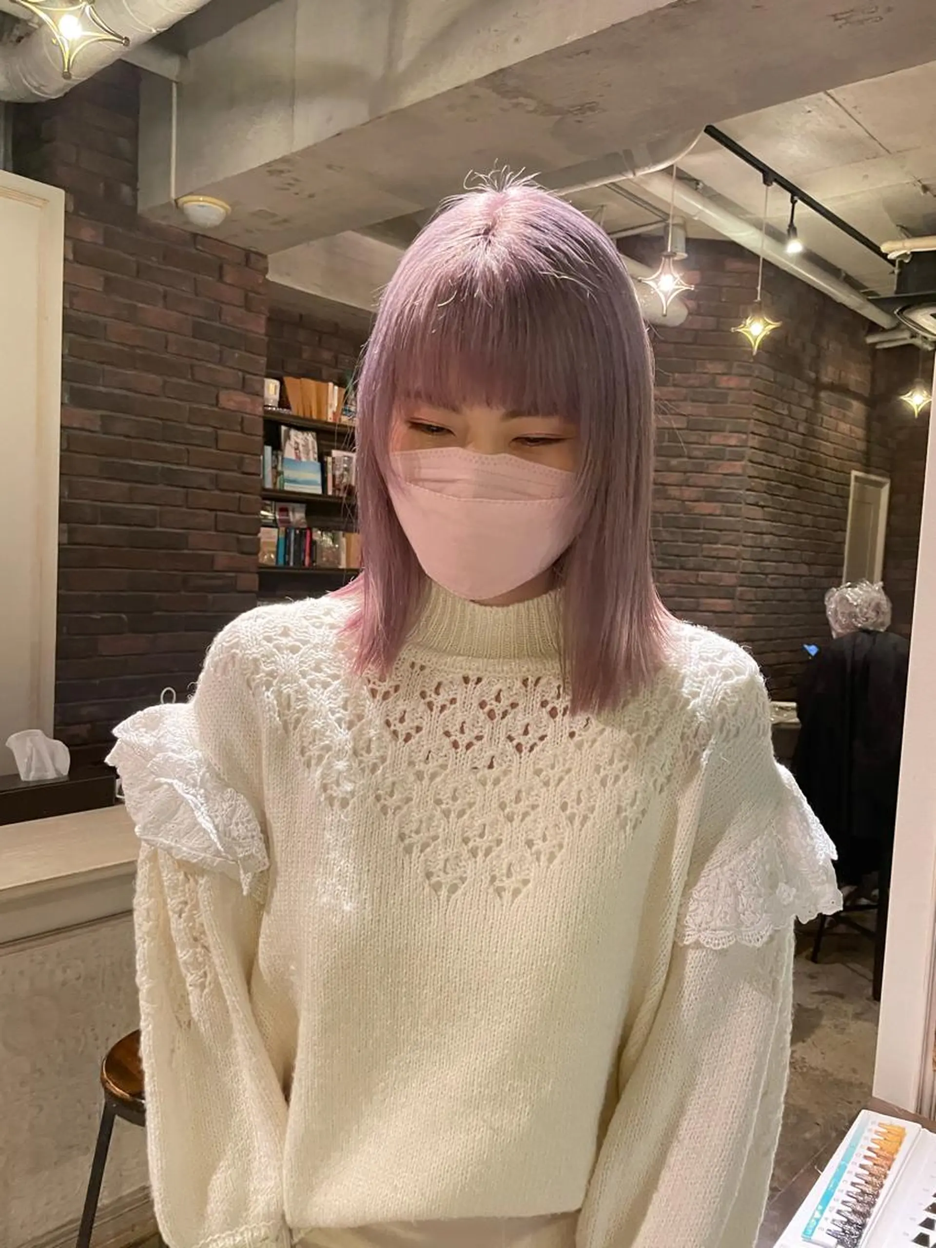 ミディアム カット ヘアカラー トリートメント 🔥女子ウケ🔥 メンズカットRIOのヘアスタイル