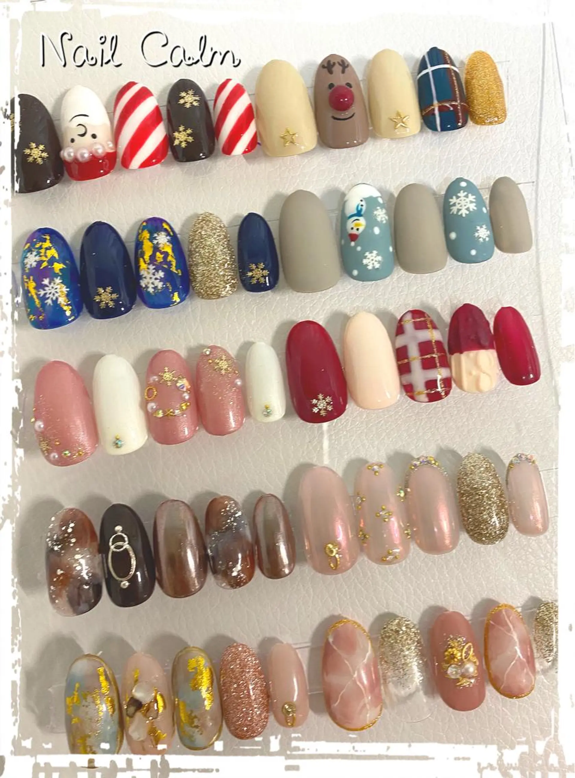 ネイル アートネイル 冬ネイル クリスマス ハンドネイル Nail Calm所属・プライベートサロン Calmのネイルデザイン