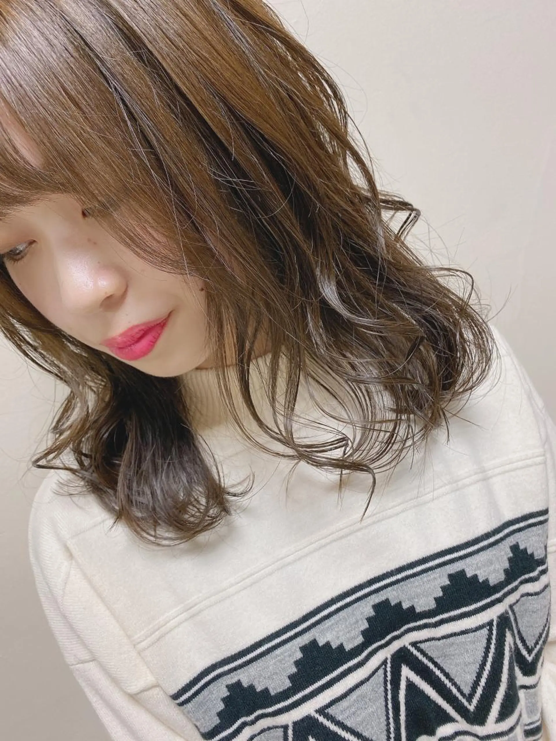 ミディアム カラー hair &eye LAWE.店長のヘアスタイル
