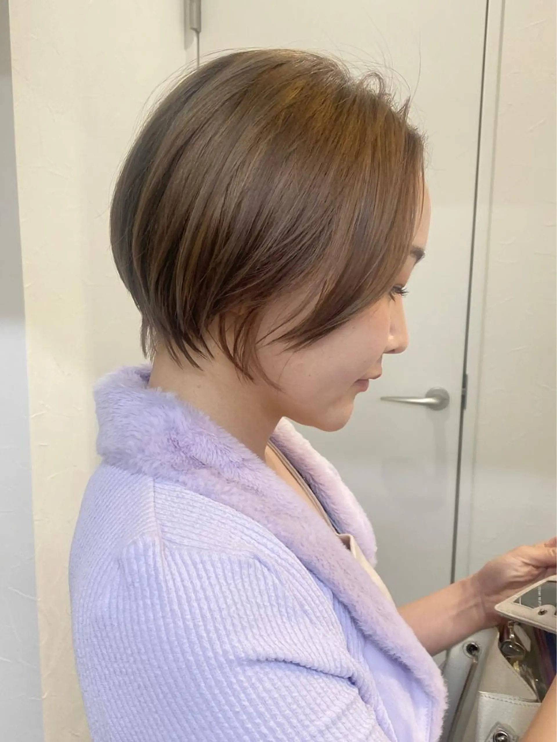 ショート カラー ネイル マツエク・マツパ アイブロウ ヘアカラー ハイライト、レイヤー カット/西梅田/中西のヘアスタイル