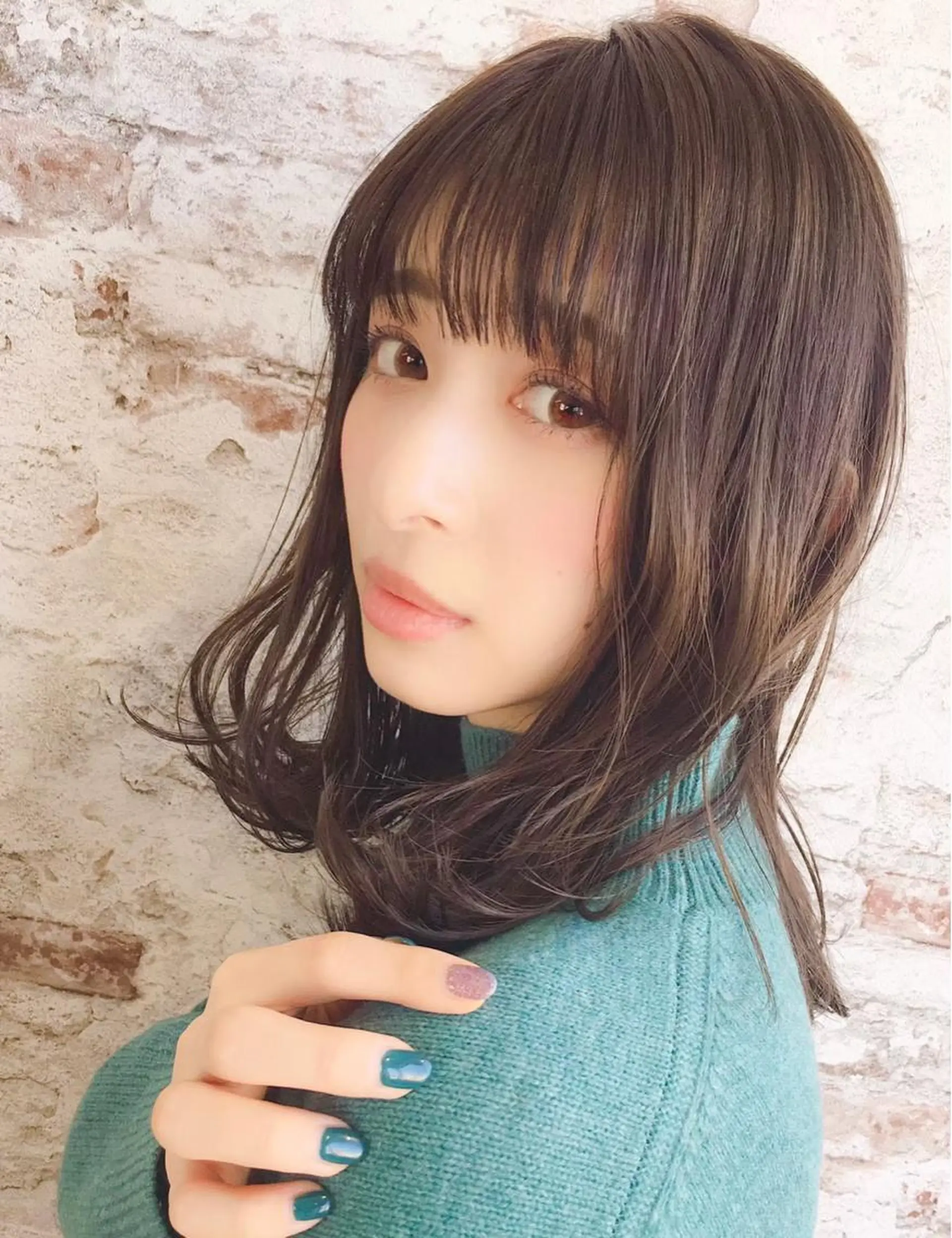 ミディアム カラー ヘアアレンジ 透明感カラー 當間 大知のヘアスタイル