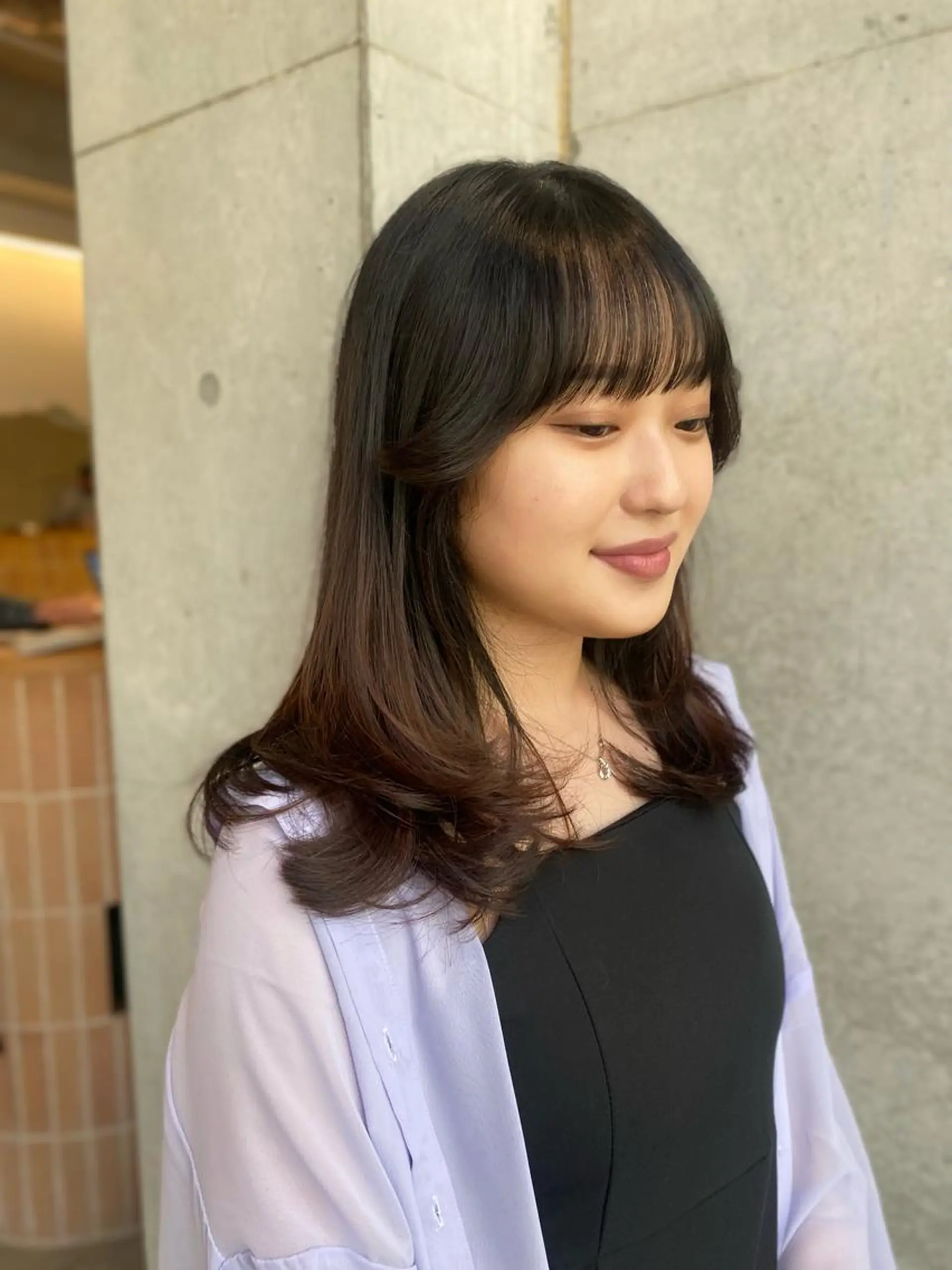 セミロング カラー カット ヘアカラー トリートメント レイヤー/柔色 カラー/SAkiのヘアスタイル