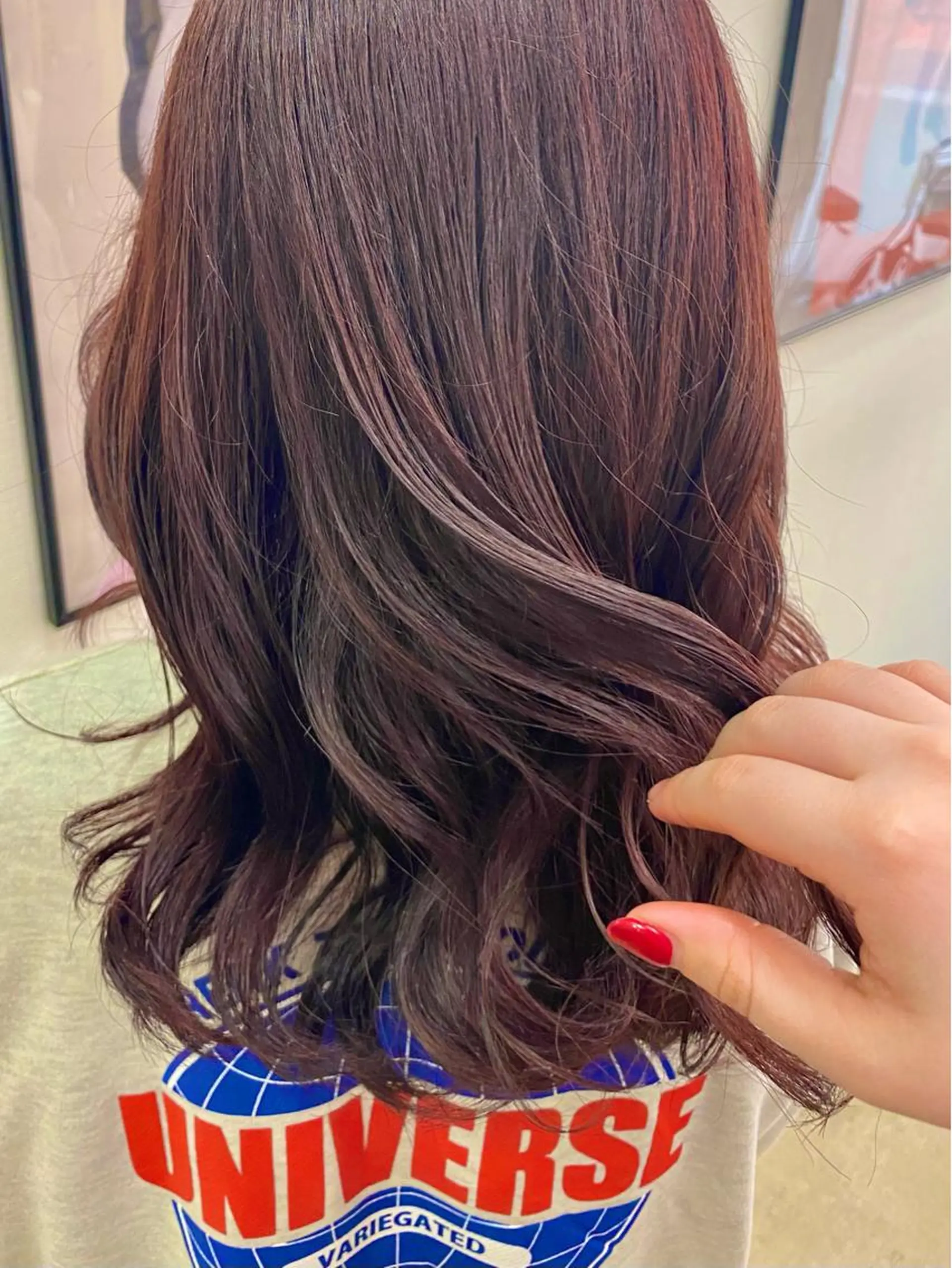 セミロング カラー ボルドーカラー 暖色カラー/天神/ ヘイマサクラのヘアスタイル