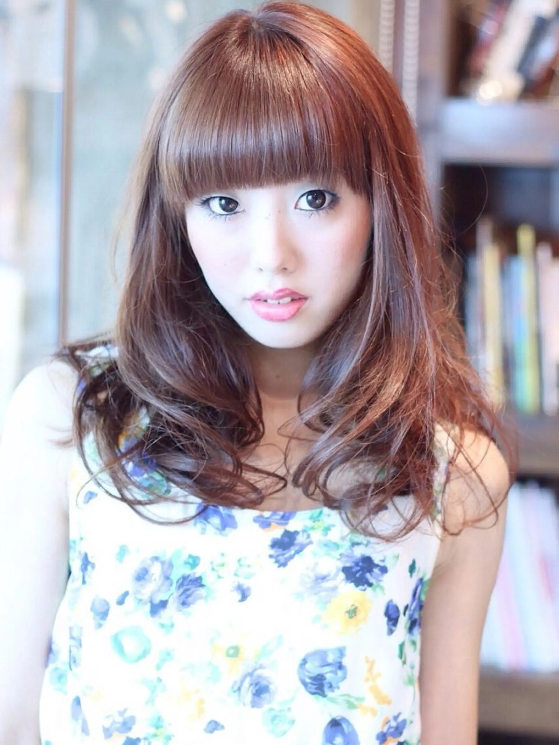 セミロング カラー パーマ 透明感カラー 小顔カット ✨hair make flencia✂️✨のヘアスタイル