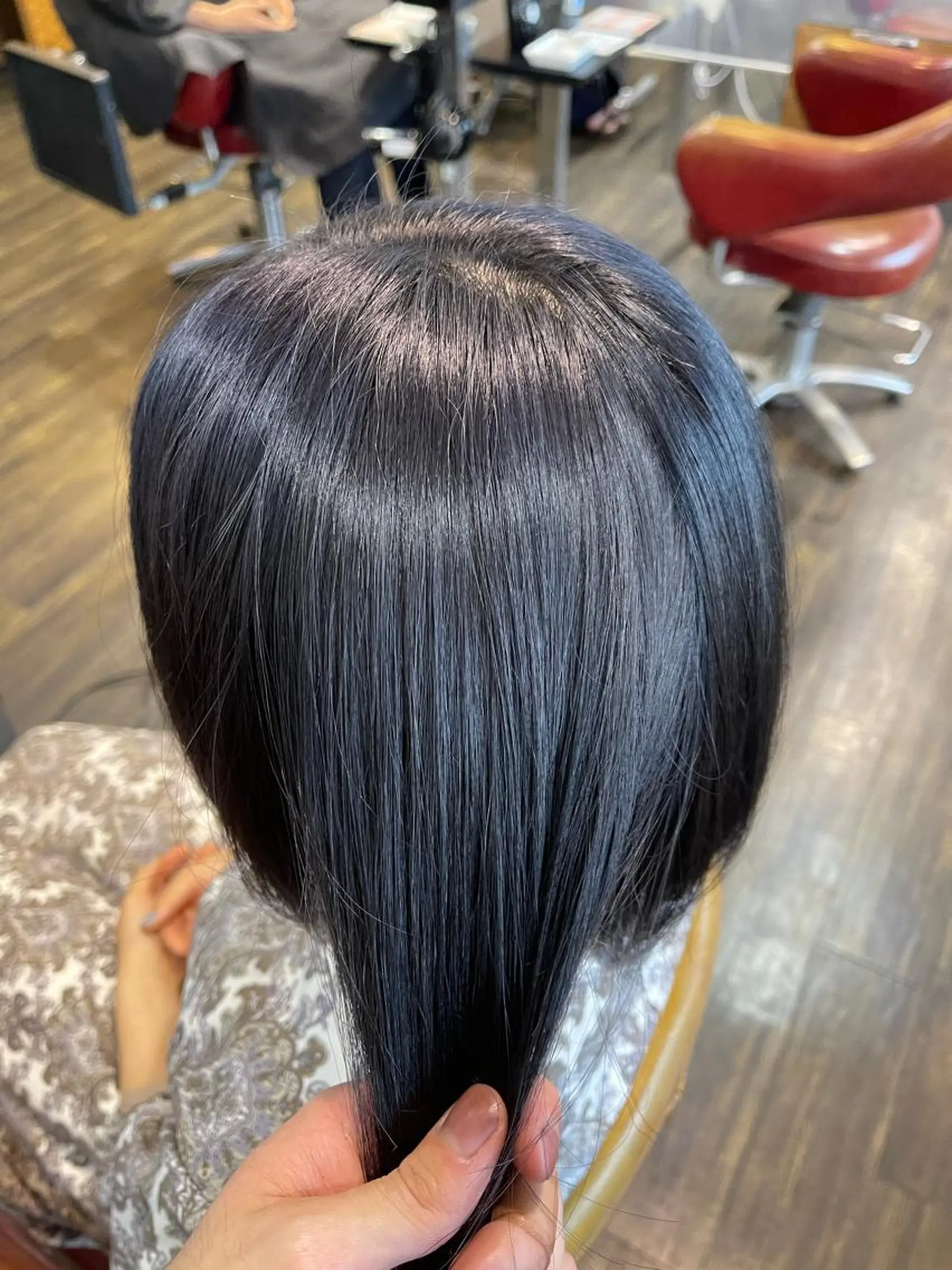 ミディアム カラー 黒髪 ブルーカラー ブルーブラック カット ヘアカラー メンズスタイル /メンズパーマ/須藤のヘアスタイル