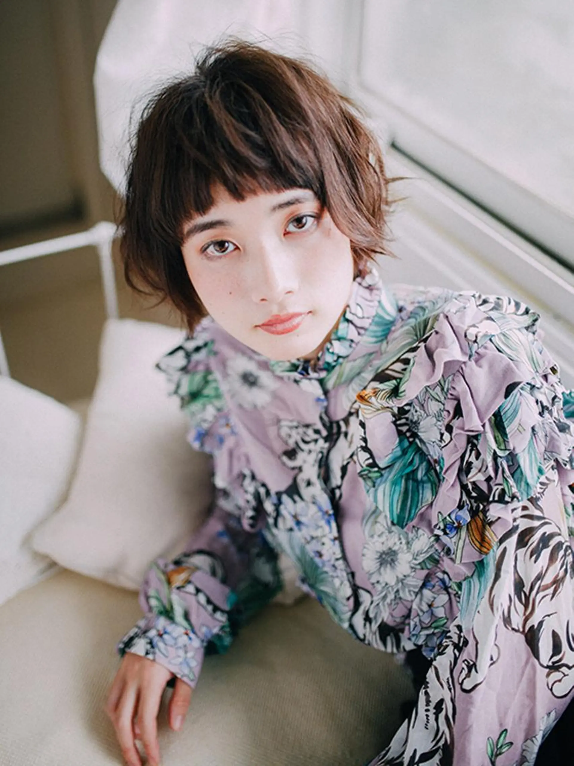 ショート カラー パーマ ショートヘア ヘアカラー トリートメント 福島 浩司のヘアスタイル