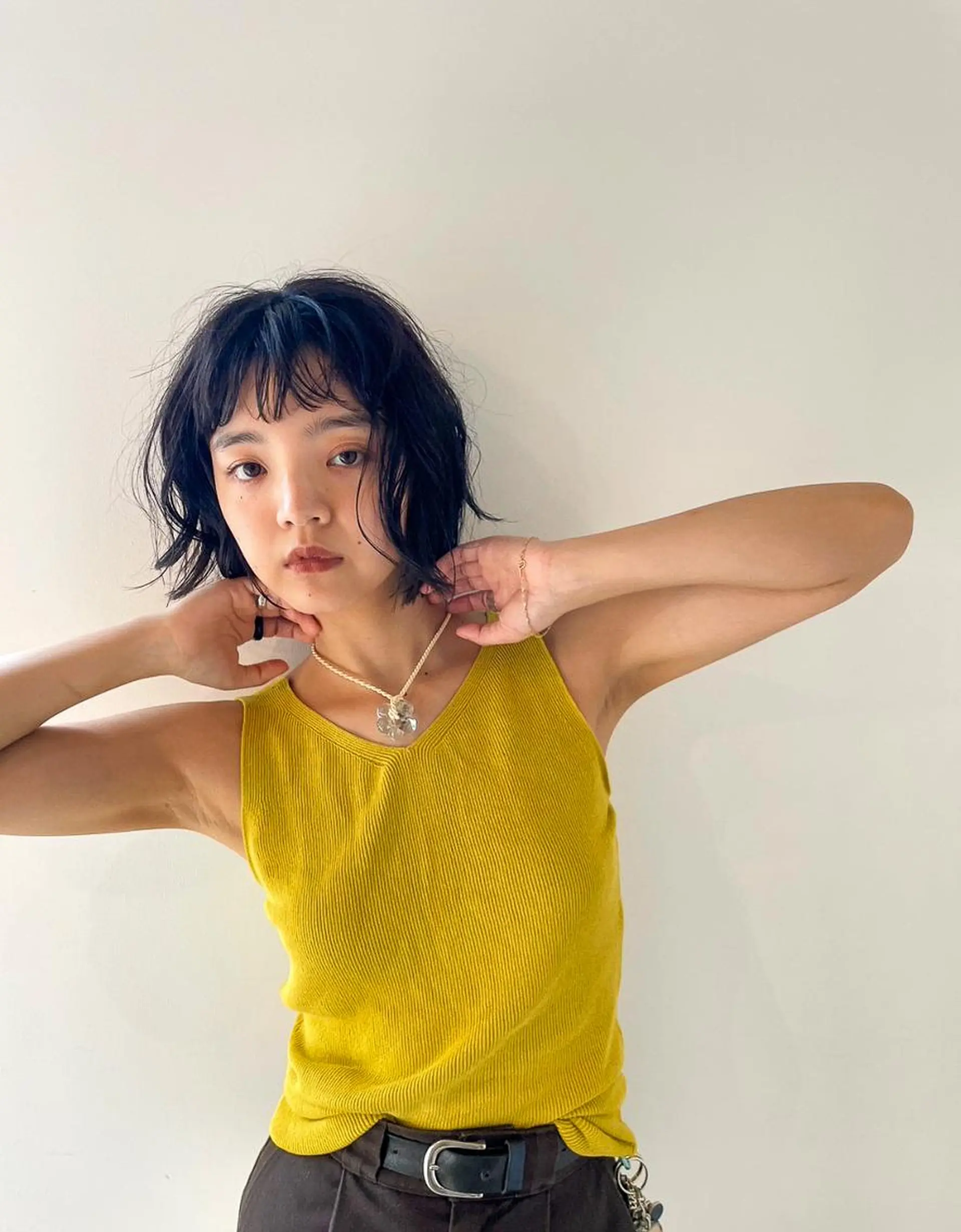 ミディアム パーマ カラー ショートボブ ミディアムパーマ アディクシーカラー ブリーチ ケアブリーチ カット ヘアカラー パーマ 縮毛矯正 トリートメント CEINE PATHのヘアスタイル