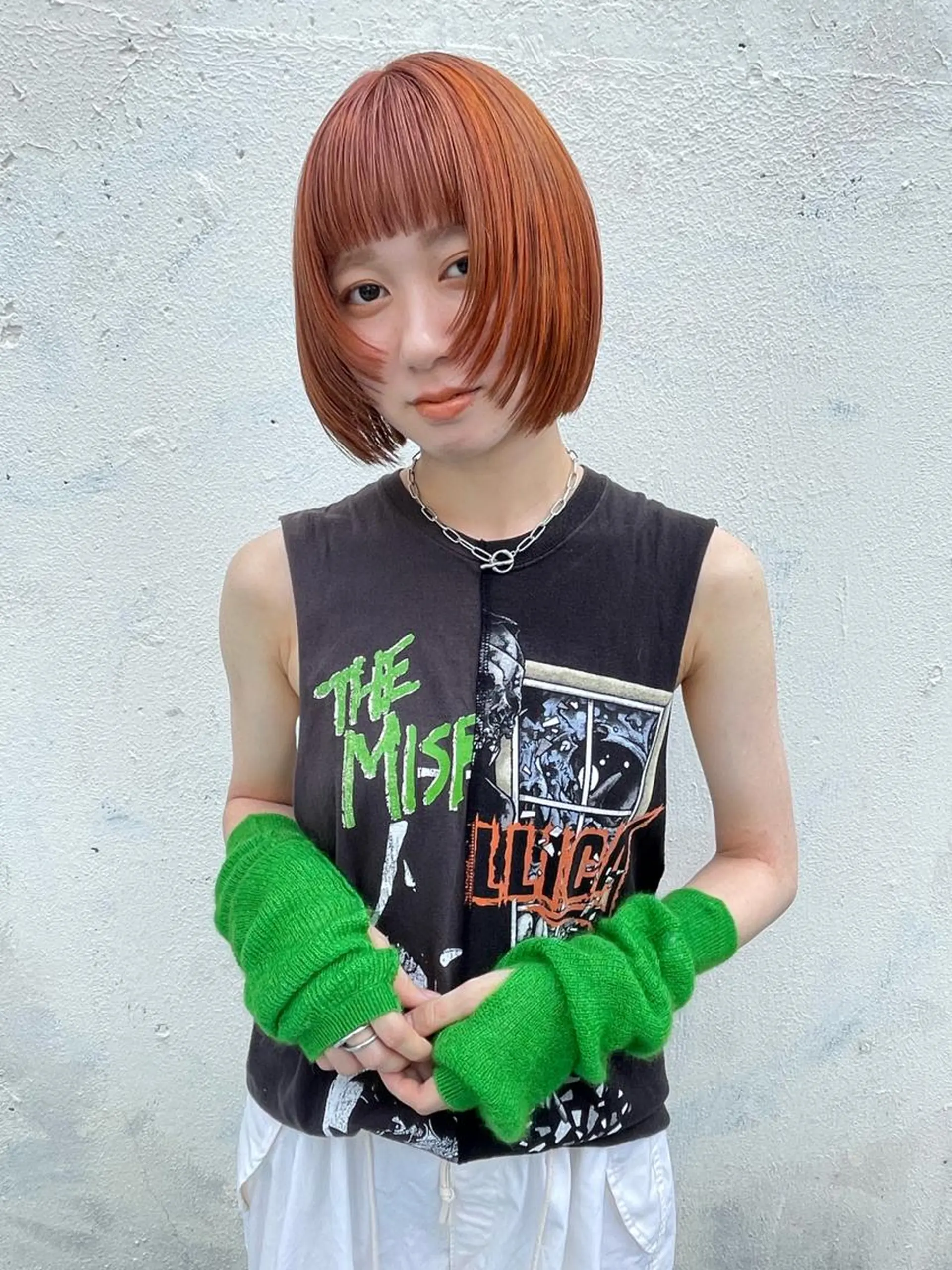 ショート カラー ブリーチ ヘアカラー ウルフ/似合わせ レイヤー/RIHOのヘアスタイル