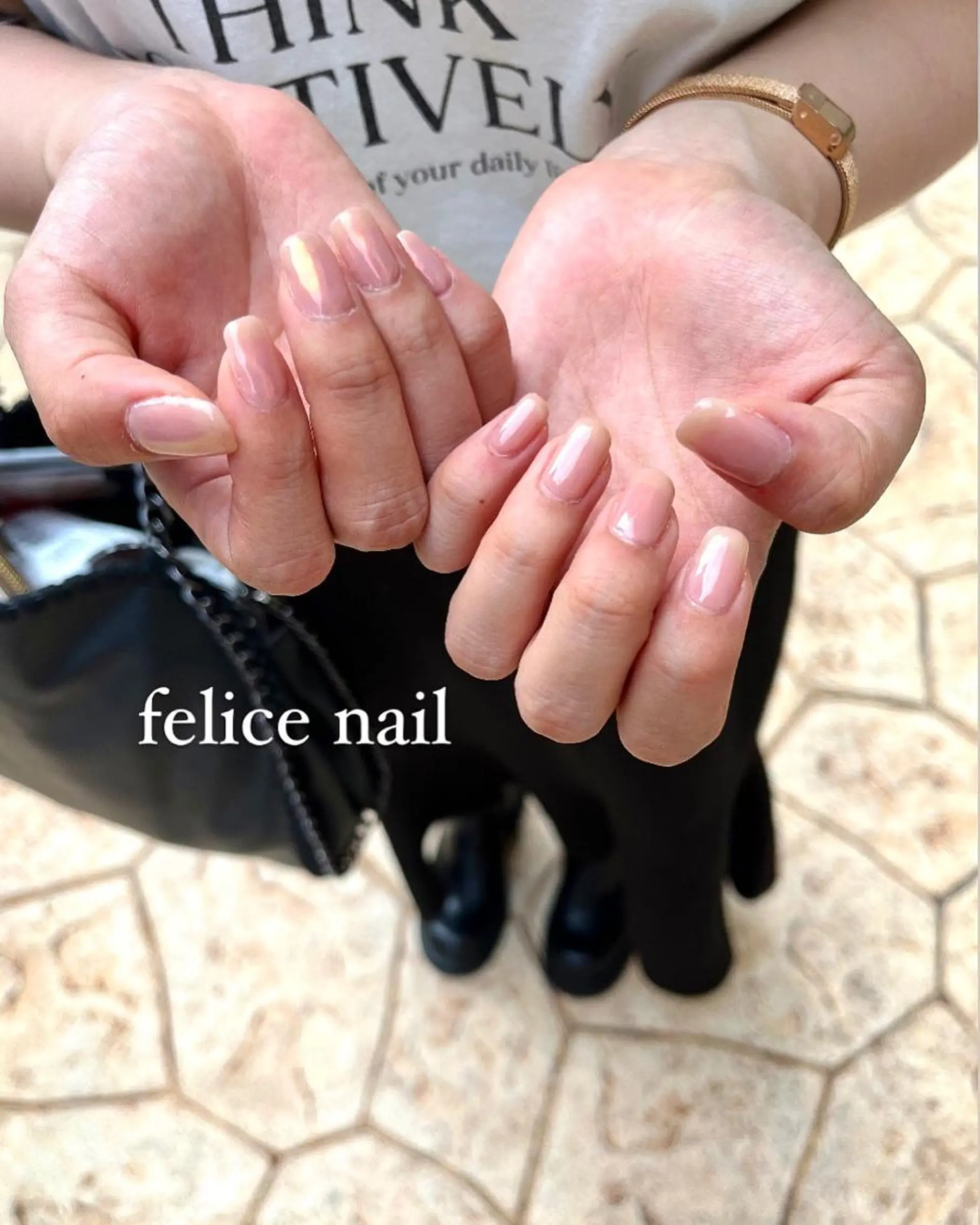 ネイル オーロラネイル 桜ネイル ワンカラーネイル felice nailのネイルデザイン