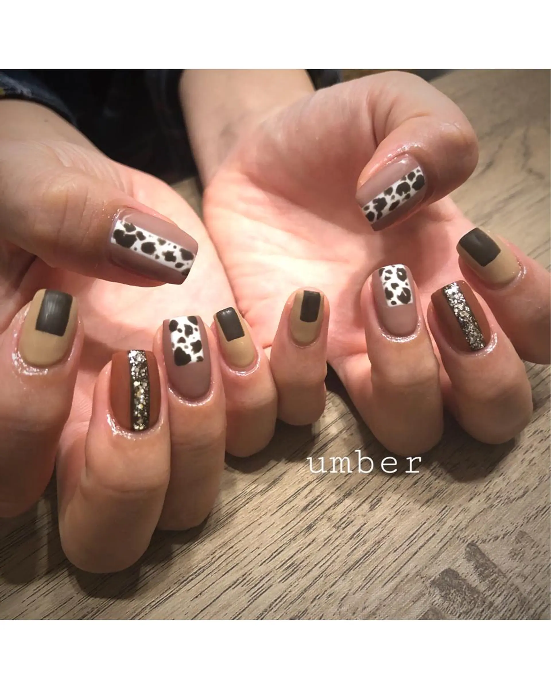 ネイル アニマル柄 クリアネイル フットネイル フレンチネイル マグネットネイル ハンドネイル umber 三茶1分のネイルデザイン