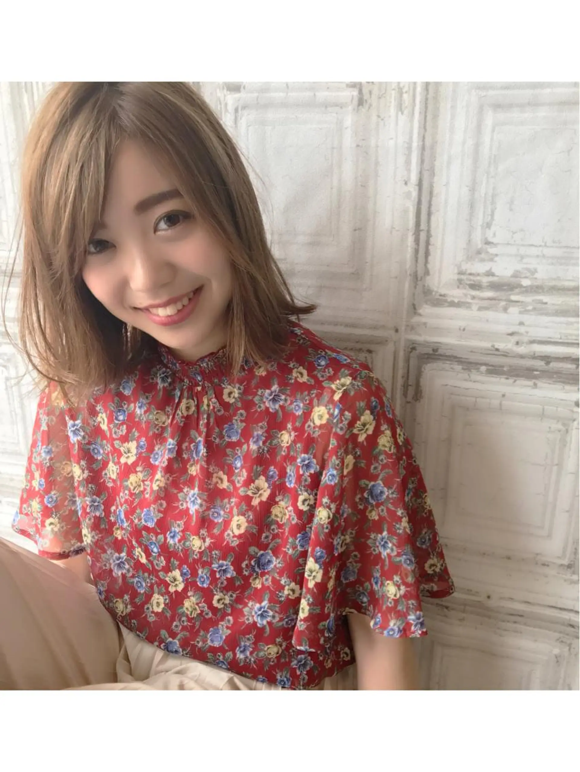 ミディアム カラー パーマ 日比 貴大/ minim hairのヘアスタイル