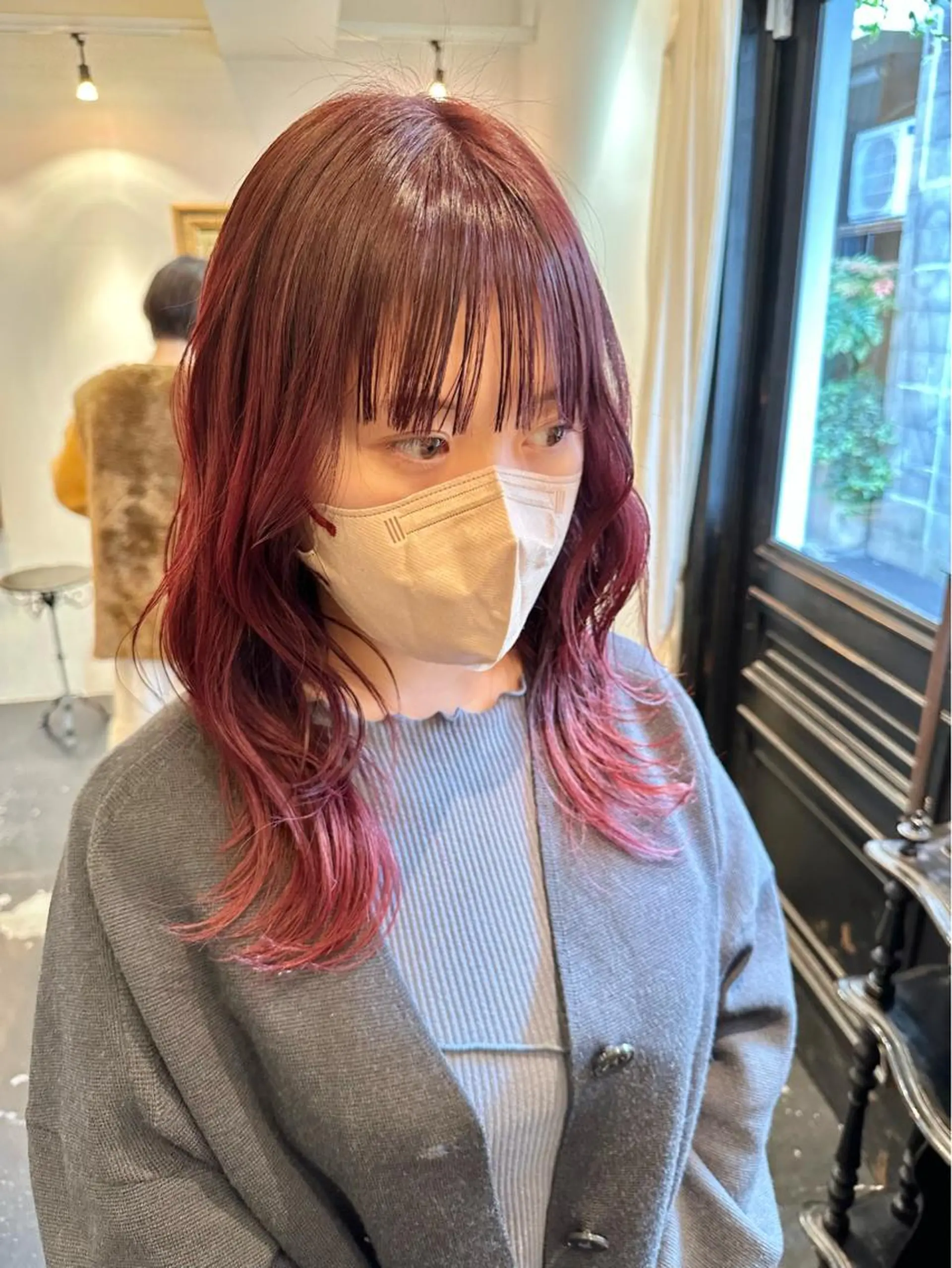 セミロング カラー REAL 心斎橋所属・ブリーチ/ベージュ /ピンク🦋ナツミのヘアスタイル