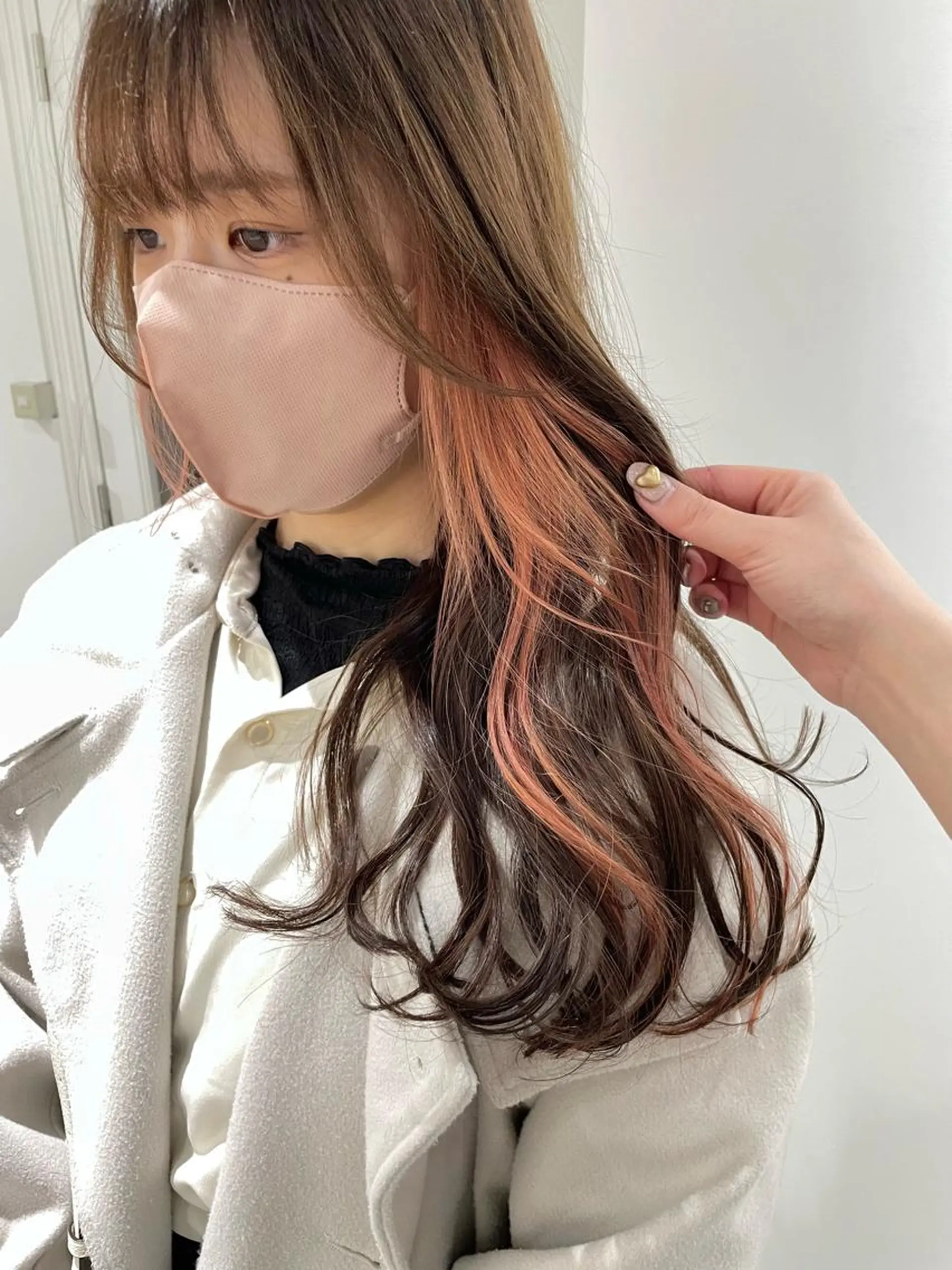 ロング カラー イヤリングカラー ピンクカラー GO TODAY SHARE SALON 原宿本店所属・ブリーチ/ハイトーン 艶カラー/ユリナのヘアスタイル