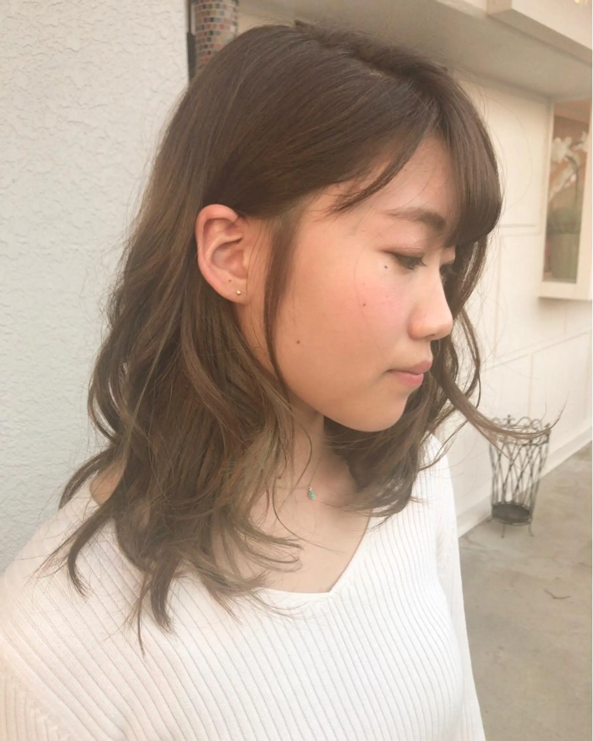 セミロング カラー レイヤーカット匠 イソザキノリユキのヘアスタイル