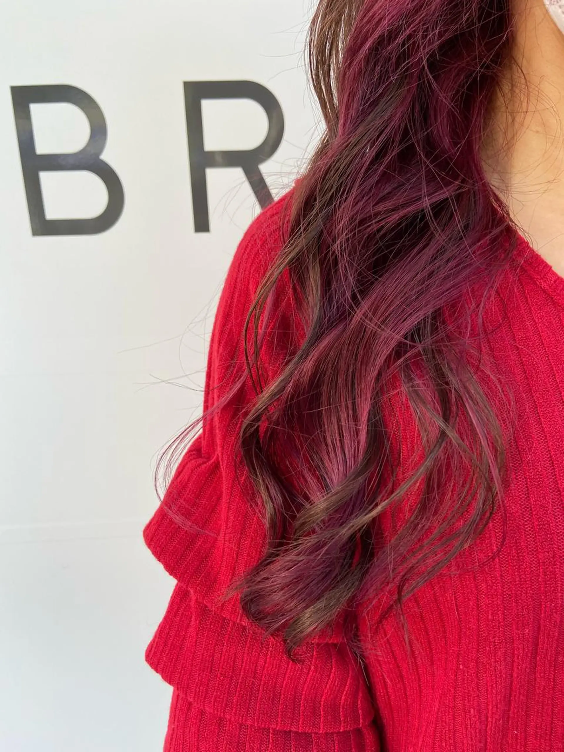 ロング カラー ピンクカラー レッドカラー カット ヘアカラー ブランシェ小幡駅前店 森樹のヘアスタイル