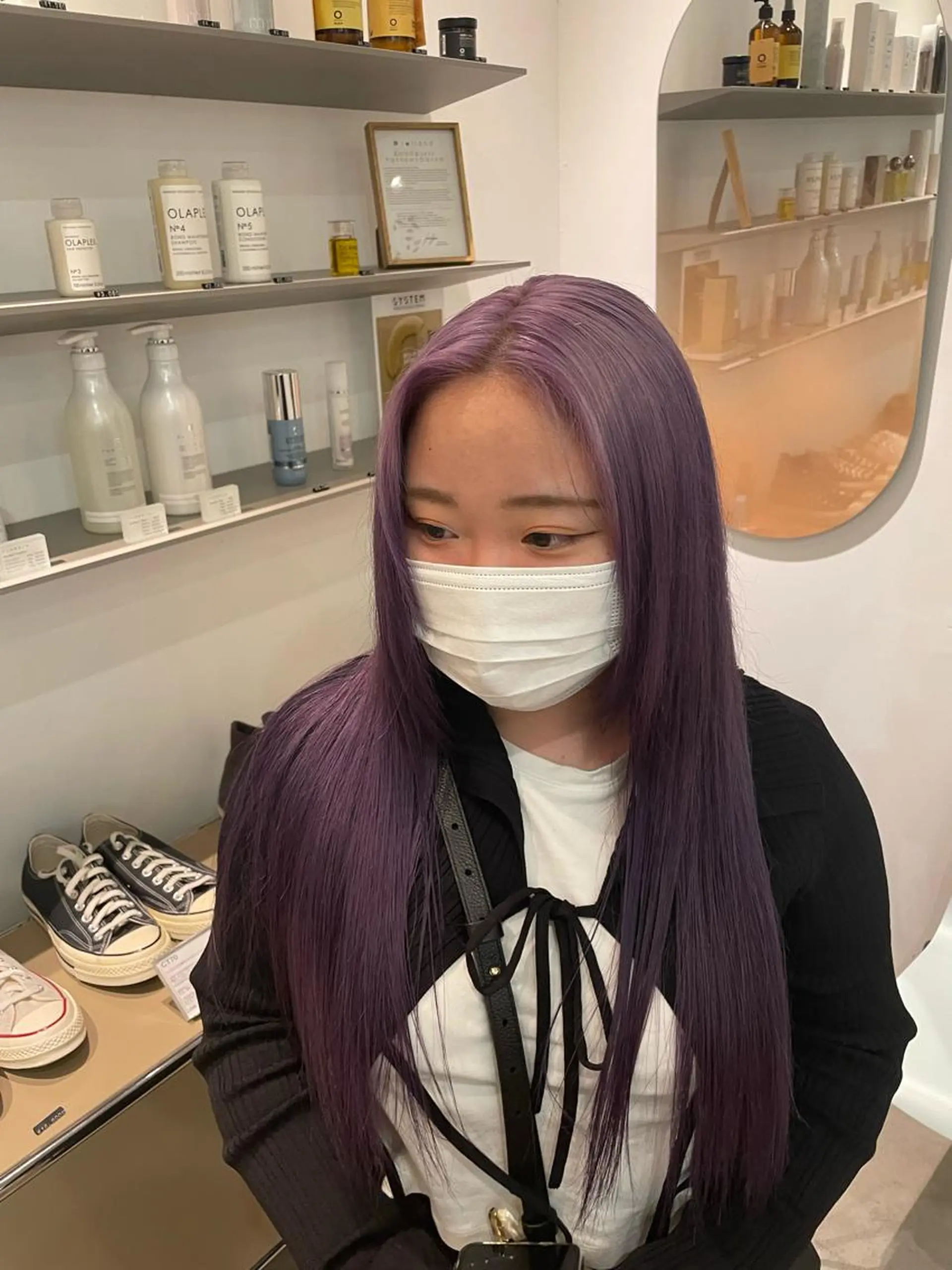 ロング カラー ブリーチ HITOMI 福岡パーマのヘアスタイル