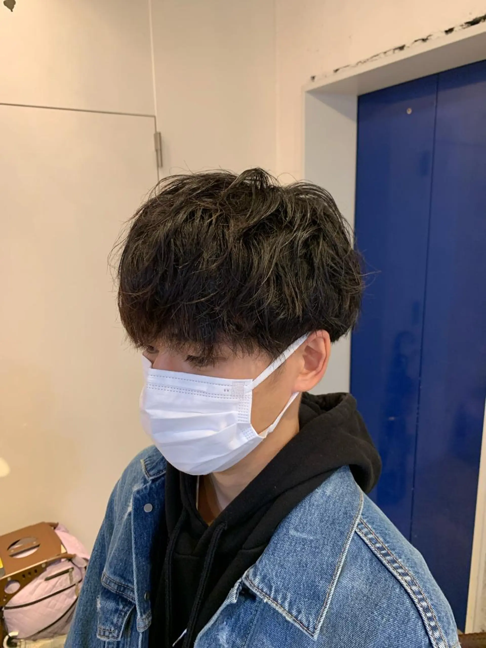 ミディアム パーマ メンズ グランジヘア 無造作ヘアHYUGAのヘアスタイル