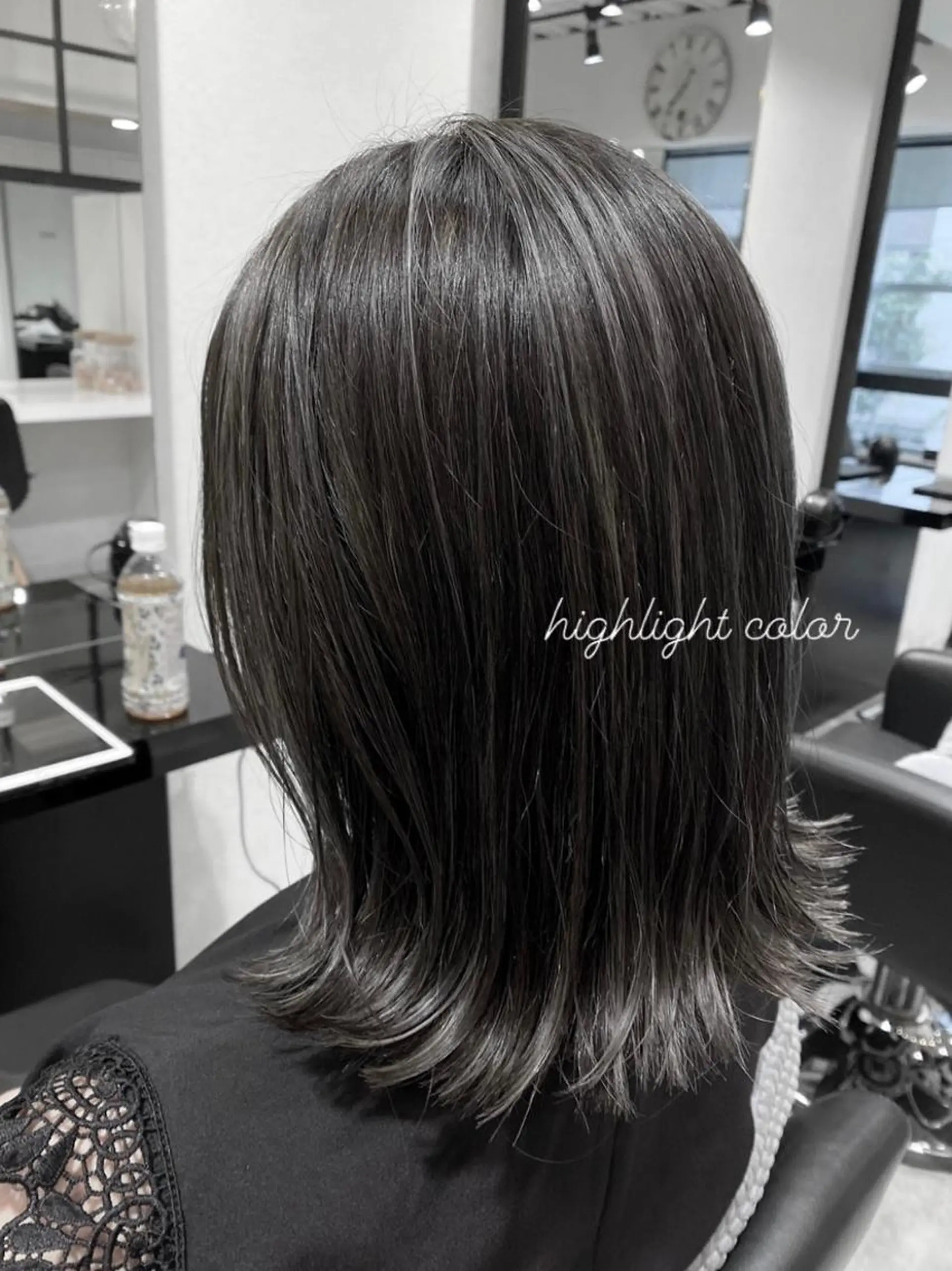 ミディアム カラー 透明感カラー グレージュ ハイライトカラー シルバー シルバーグレージュ 髪質改善/艶カラー 🎀ヘアアレンジ🎀のヘアスタイル