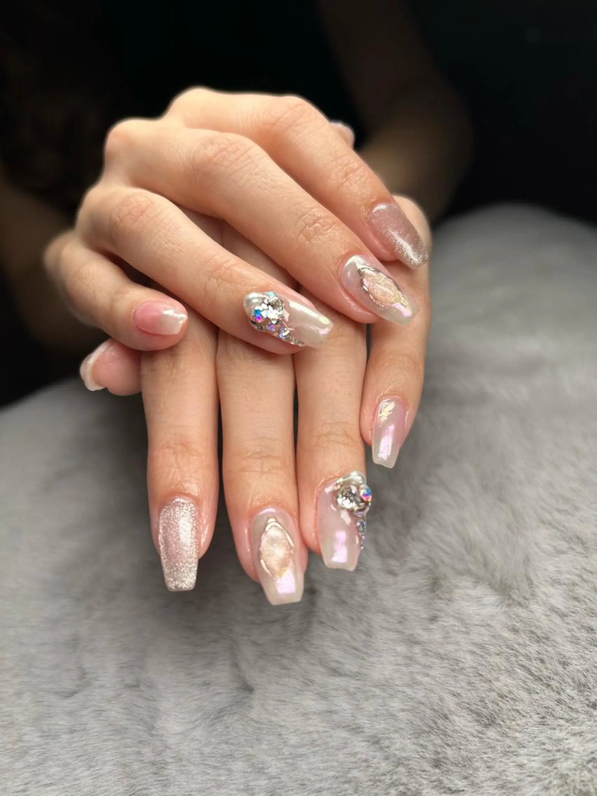 ネイル フレンチネイル キラキラネイル ラメ(グリッター) マグネットネイル ミラーネイル ハンドネイル フットネイル Bianca 美浜店 masuのネイルデザイン