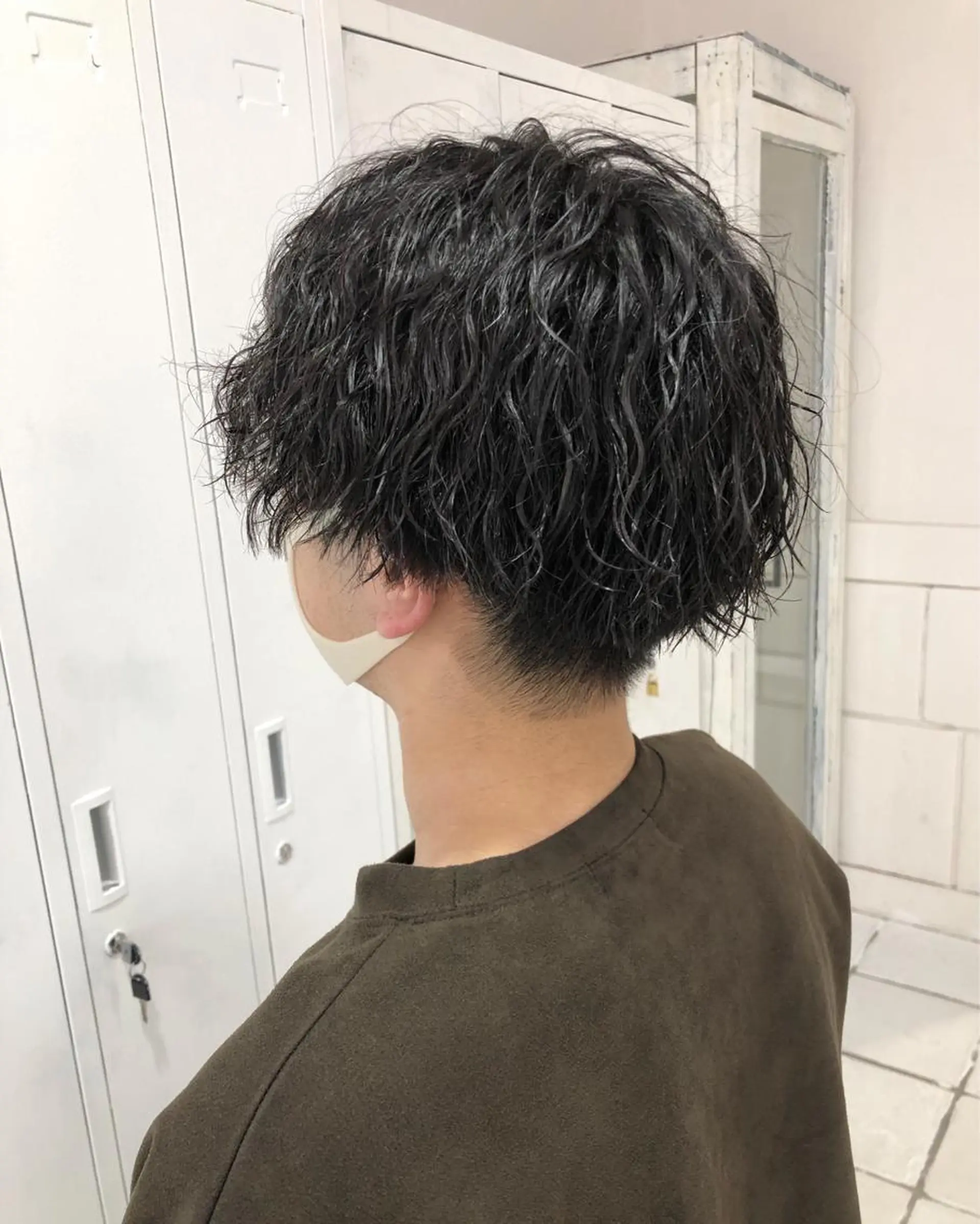 ミディアム パーマ メンズ パーマ NeF所属・miku🌿‬ メンズバレイヤージュのヘアスタイル