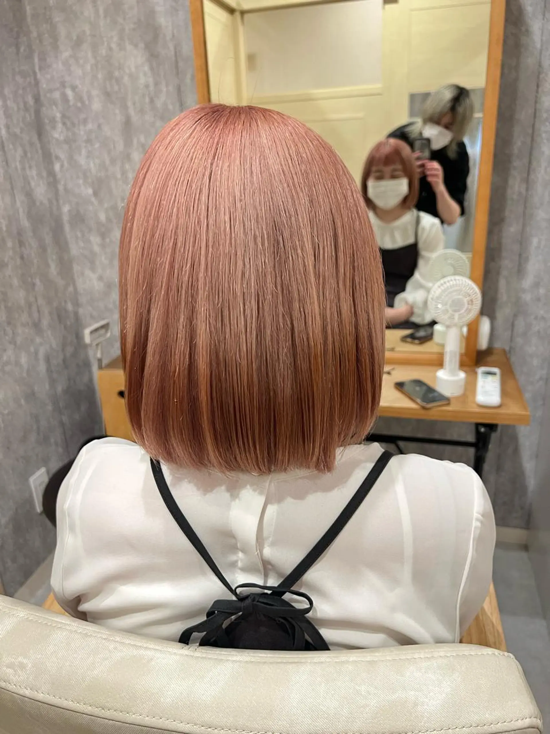 ミディアム カラー ヘアアレンジ ベージュカラー ピンクカラー ピンクベージュ emu所属・🌈髪質改善・美髪矯 正・平野瀬乃🌈のヘアスタイル