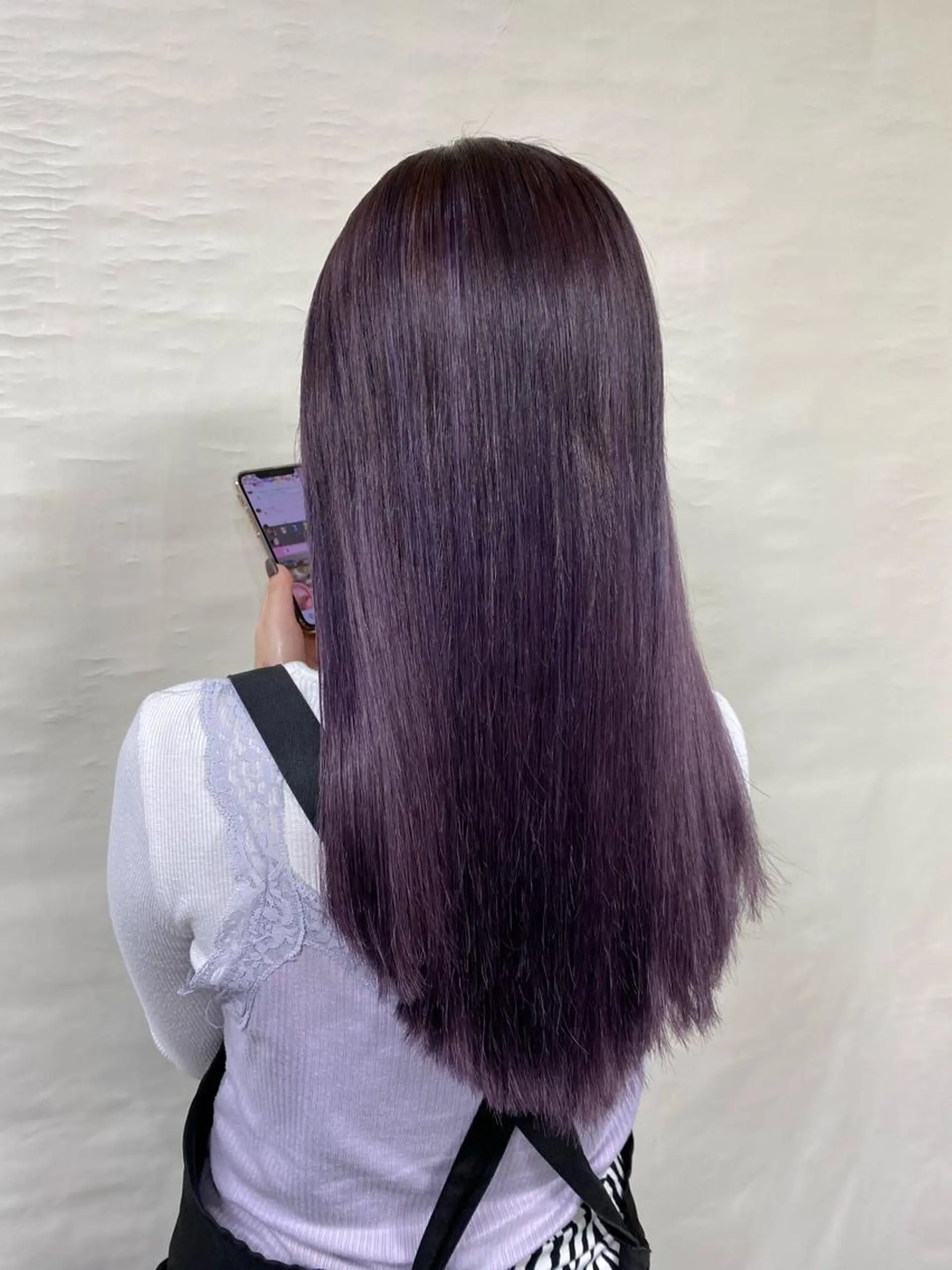 ロング カラー ヘアアレンジ バイオレットカラー エクステ 髪質改善【縮毛矯正】 美髪ボブを量産する人のヘアスタイル