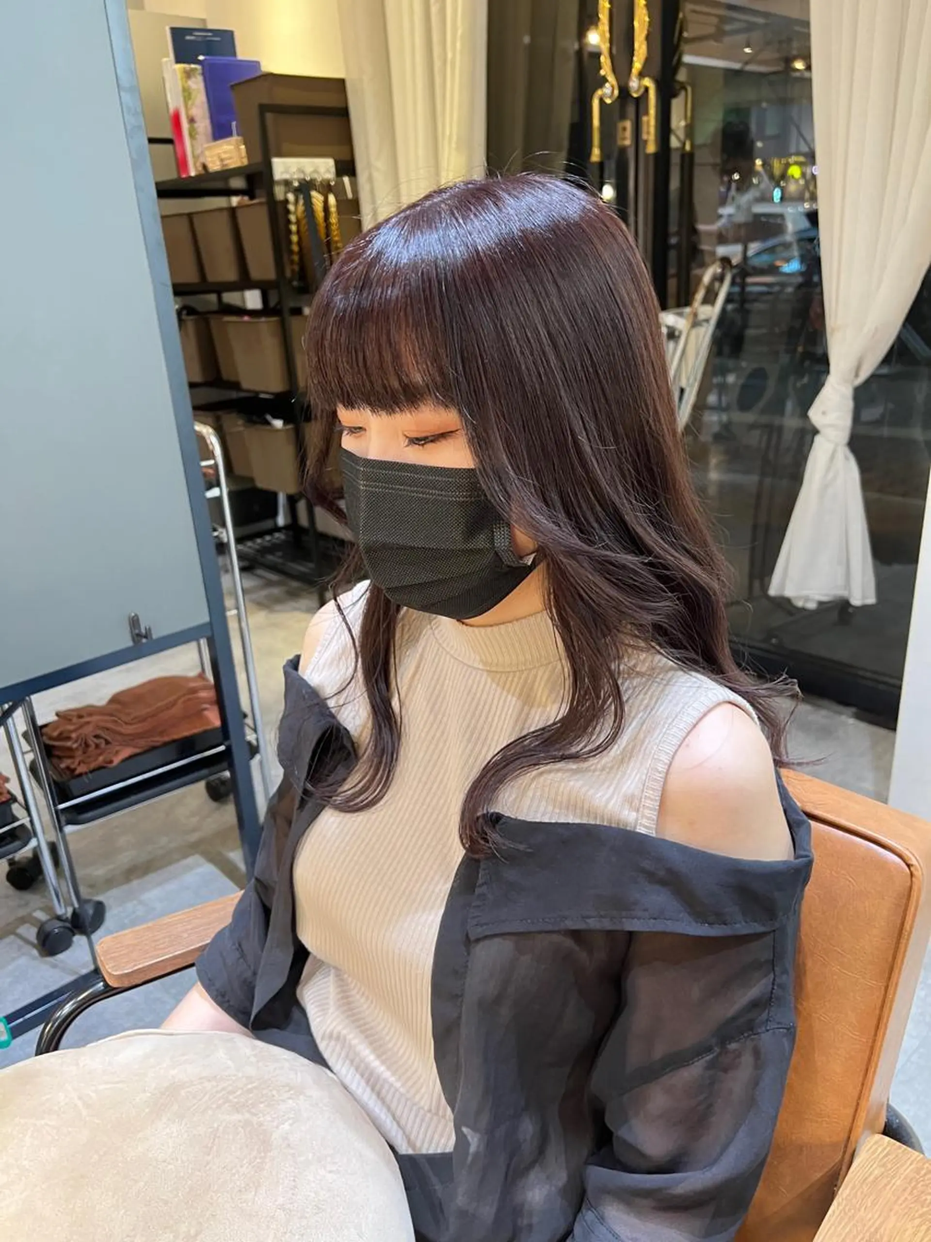 ロング カラー ラベンダーカラー 髪質改善ストレート Kantaのヘアスタイル