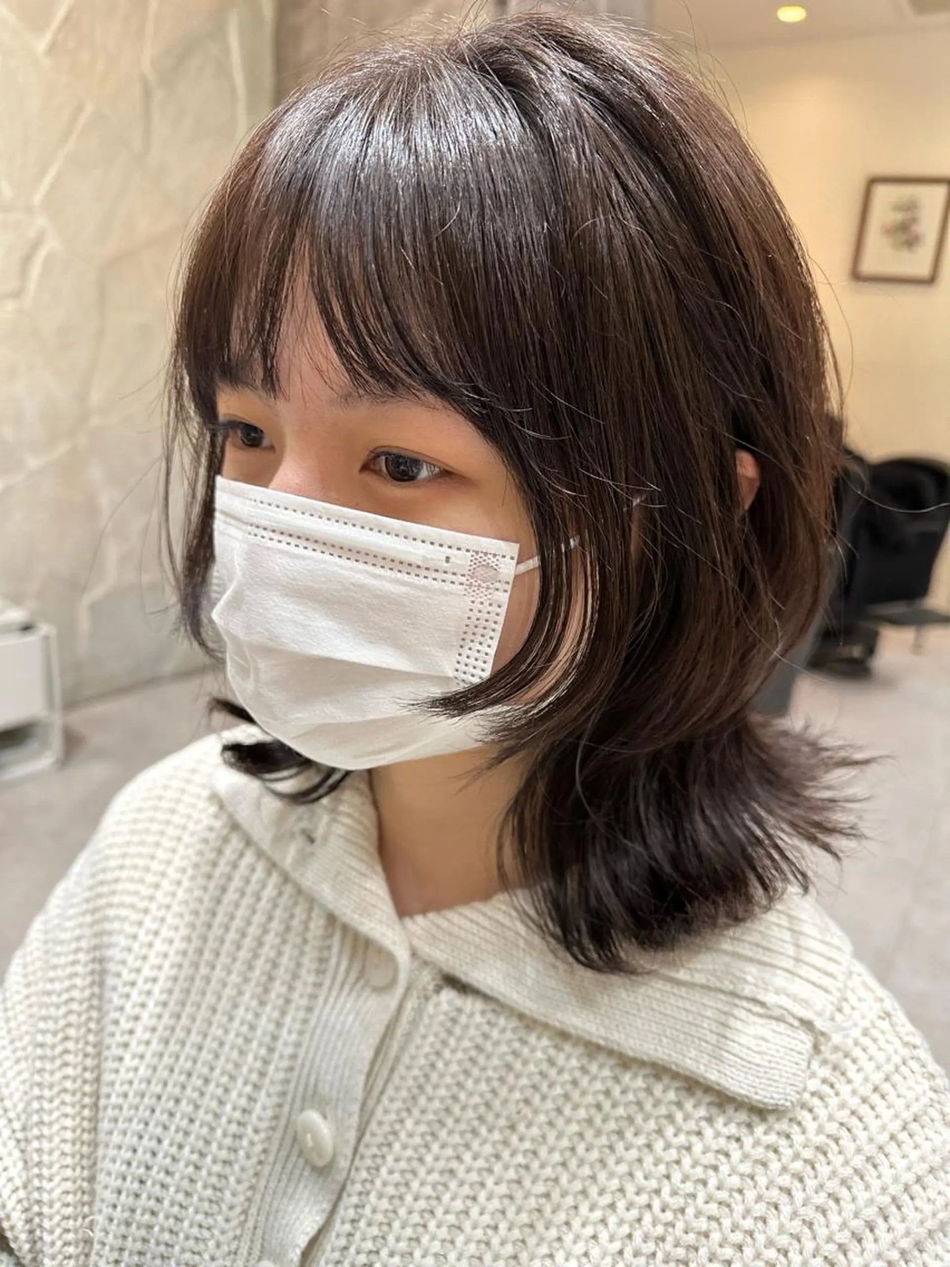 ミディアム 顔まわりレイヤー レイヤーカット カット 髪質改善/美髪/渡辺 りんのヘアスタイル