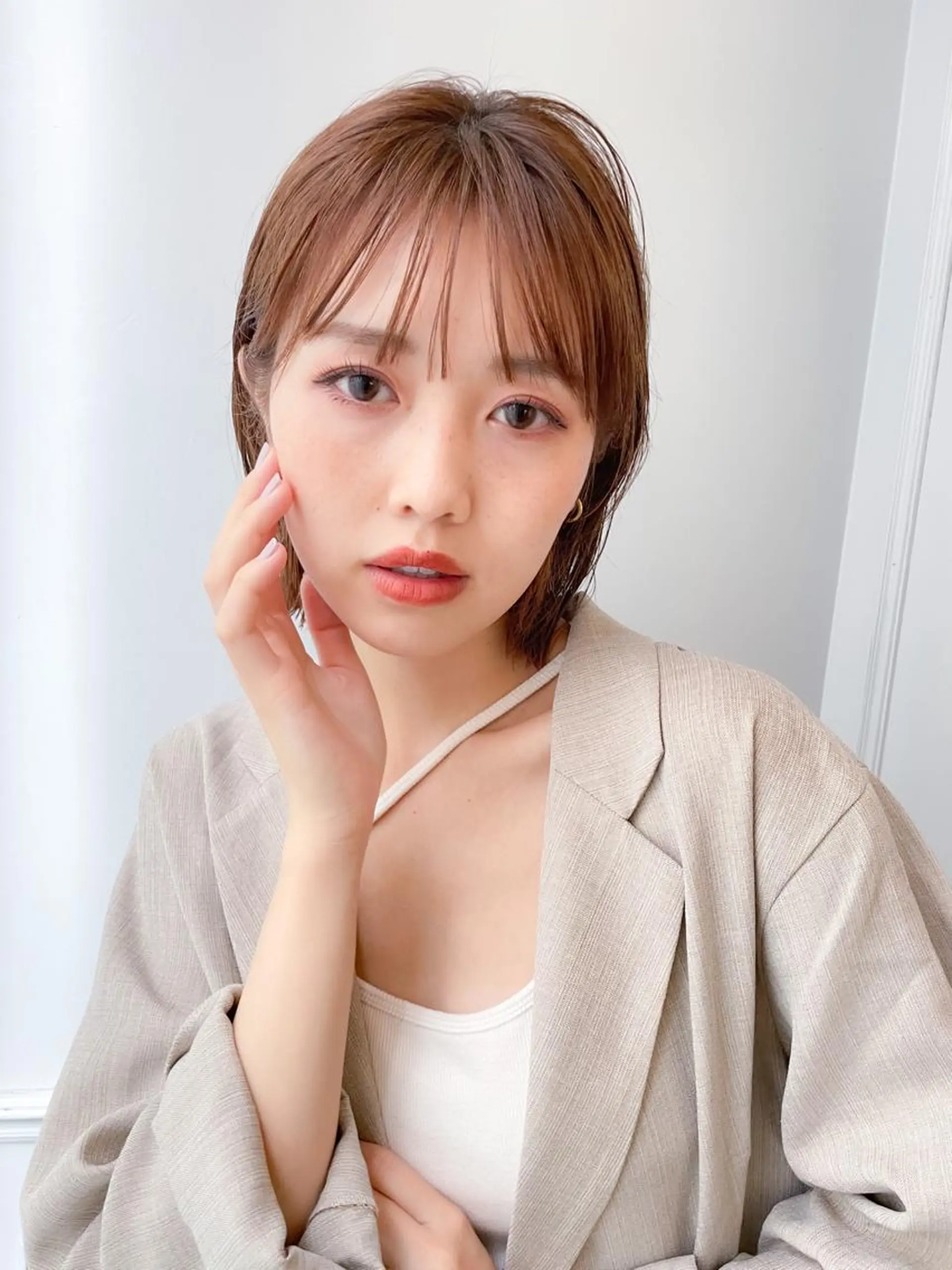 ミディアム カラー 切りっぱなしボブ ボブ カット ヘアカラー ✨カラー支持No.1 🧸ワキ カナコ🧸のヘアスタイル