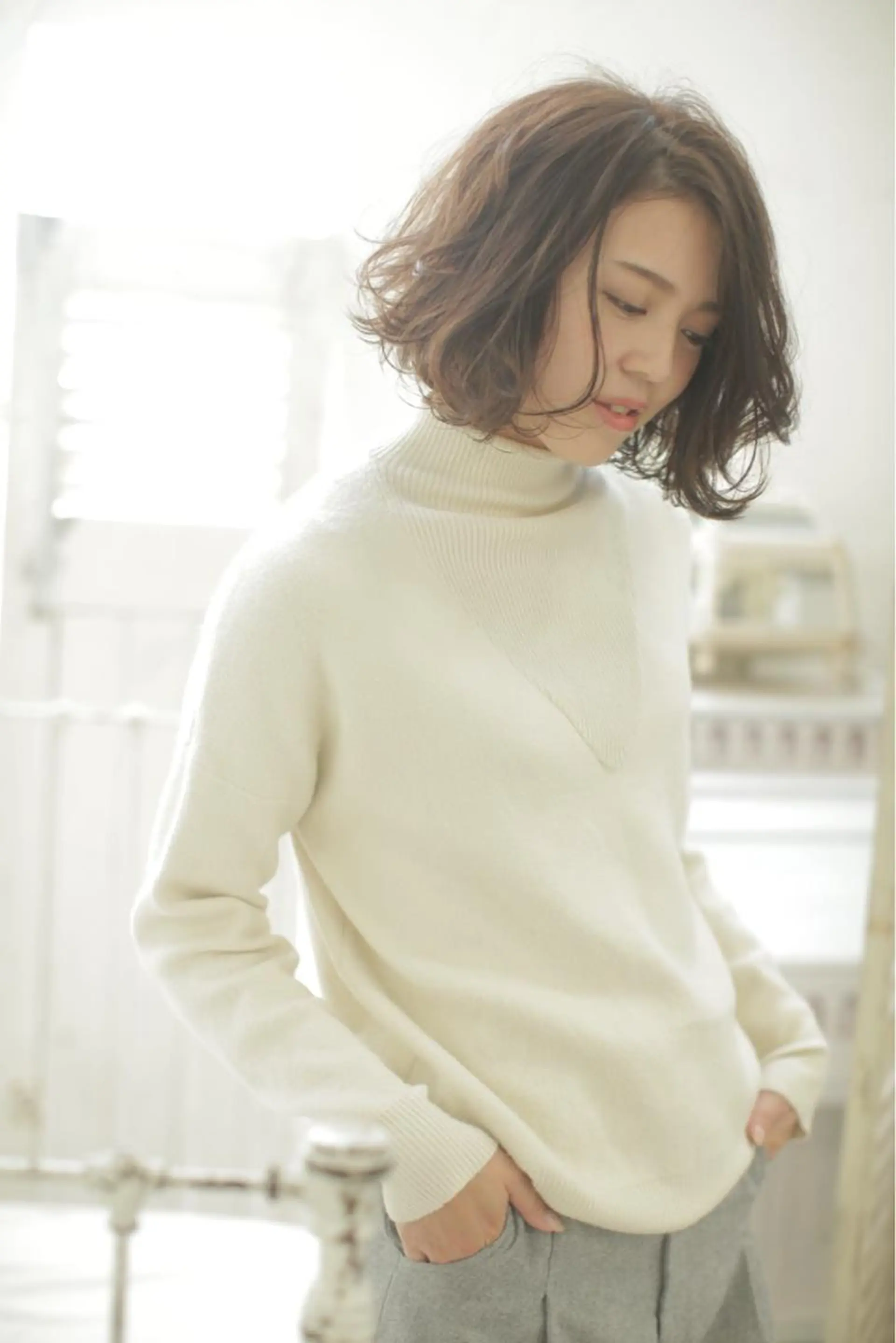 ショート カラー パーマ シールエクステ⭐️ オオミタクヤのヘアスタイル