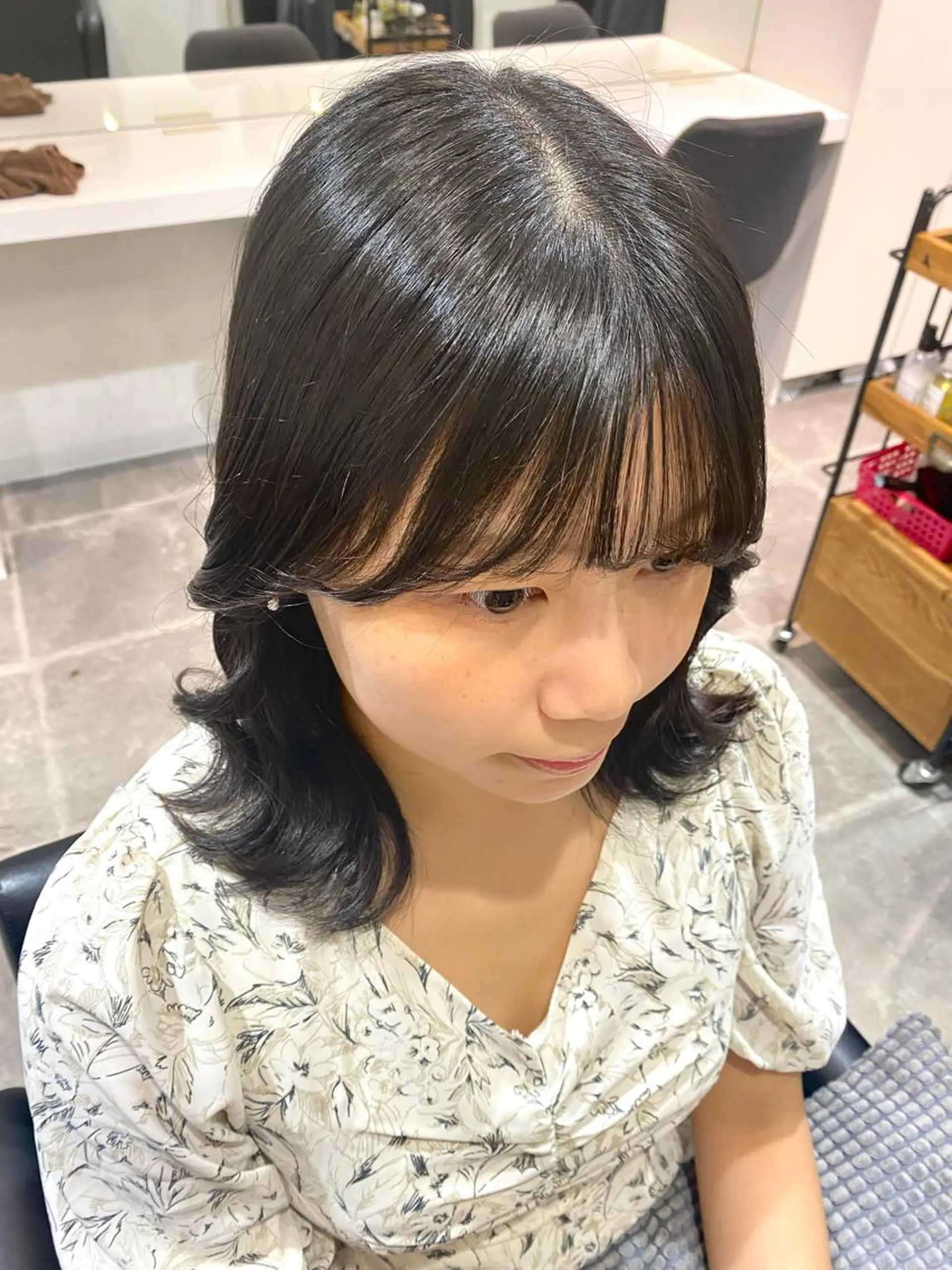 ミディアム カラー くびれヘア 韓国風ヘア レイヤーカット トリートメント 髪質改善/艶カラー 🎀ヘアアレンジ🎀のヘアスタイル