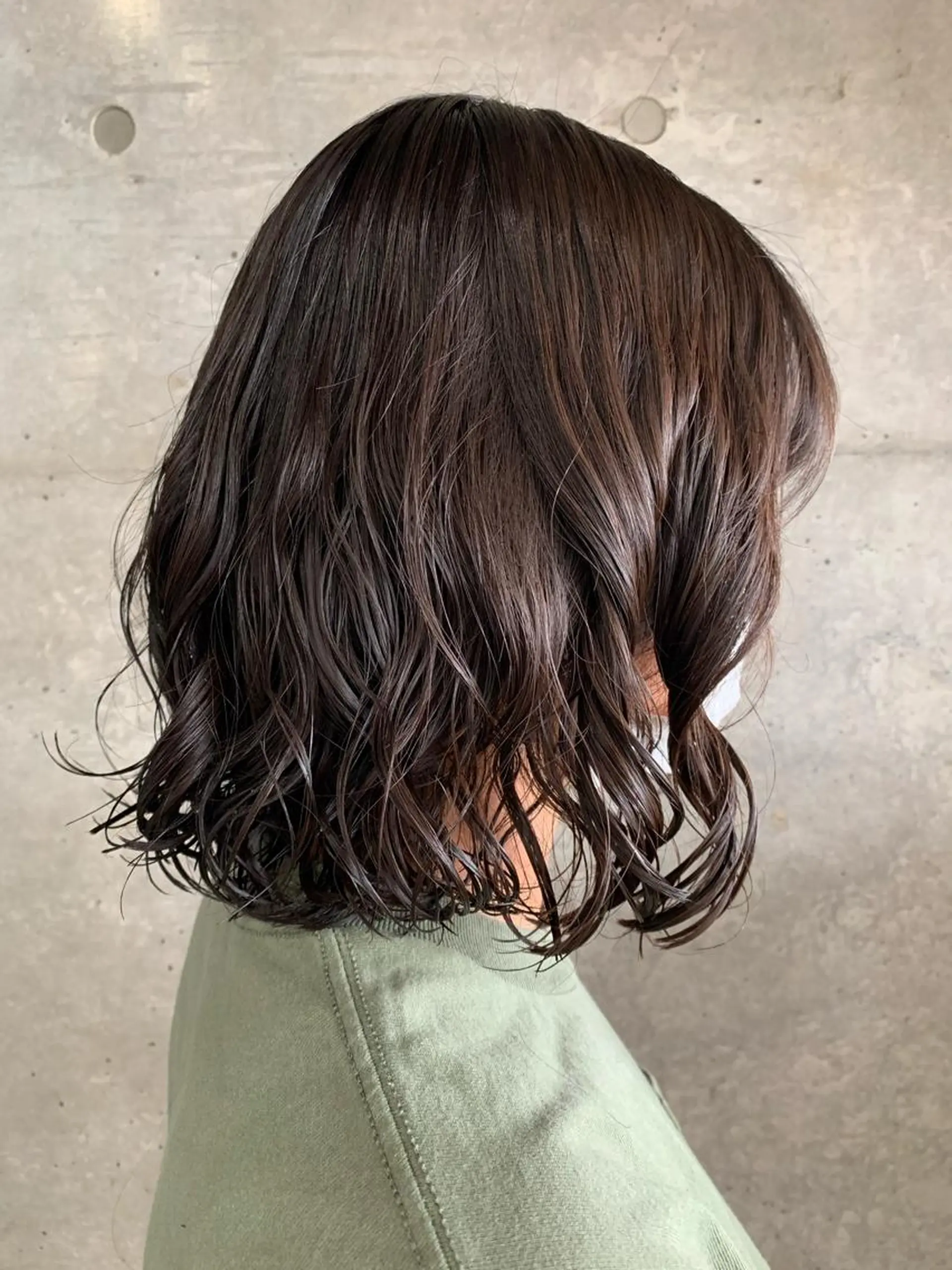 ミディアム パーマ ボブパーマコテ巻き風 パーマNo1深江秀平のヘアスタイル