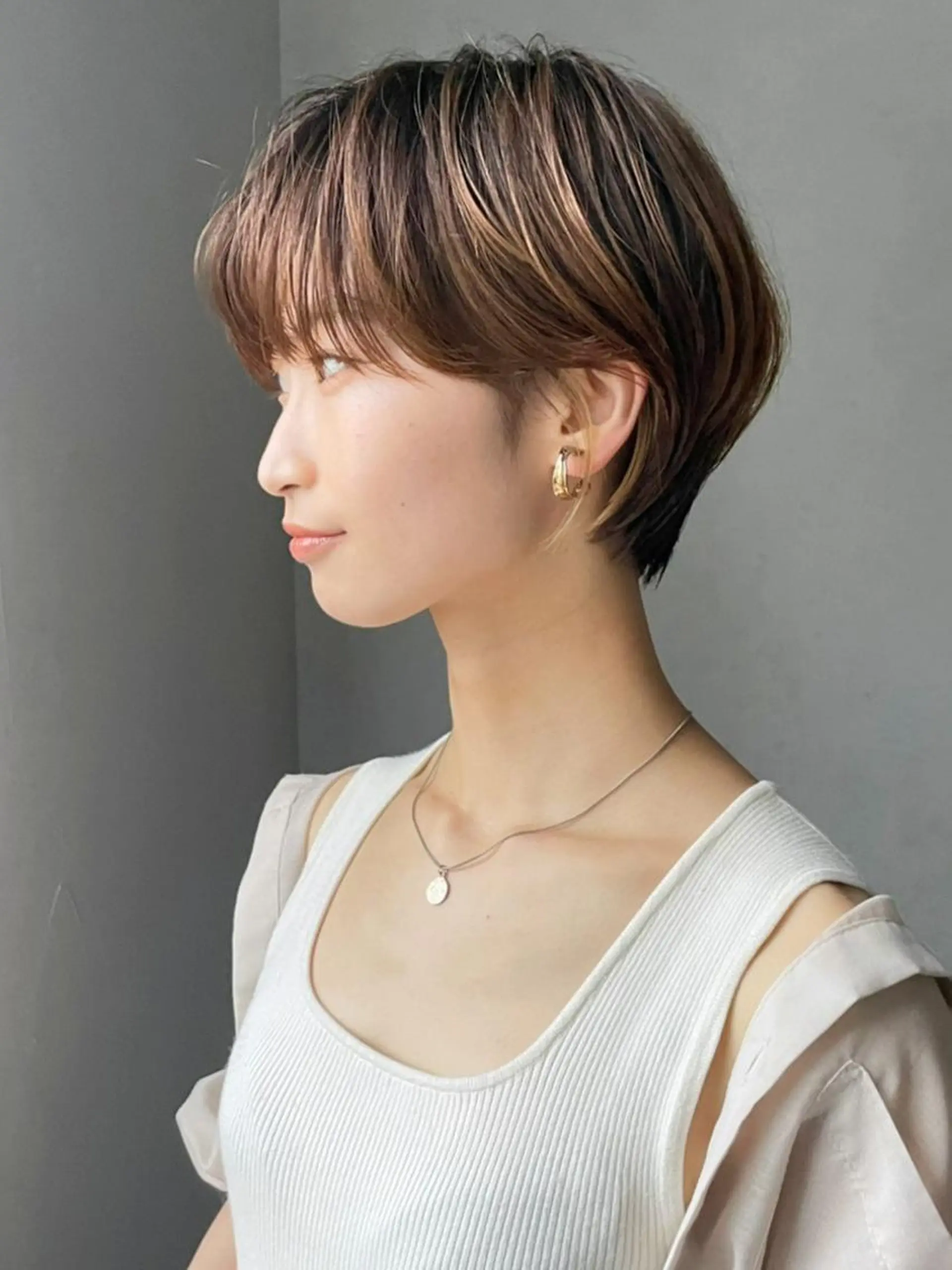 ショート カラー ブラウンカラー ショートヘア カット ヘアカラー トリートメント ITbyALBUM 藤沢店のヘアスタイル