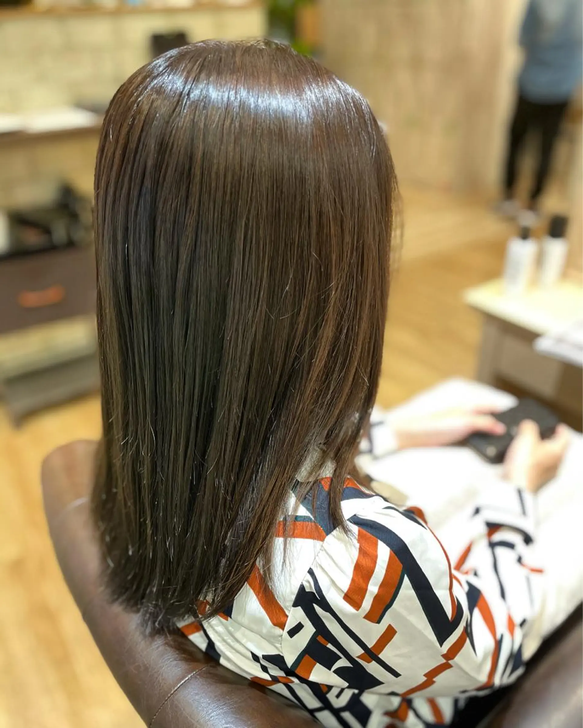 ロング カラー カット ヘアカラー トリートメント 高嶋 憂蘭々のヘアスタイル