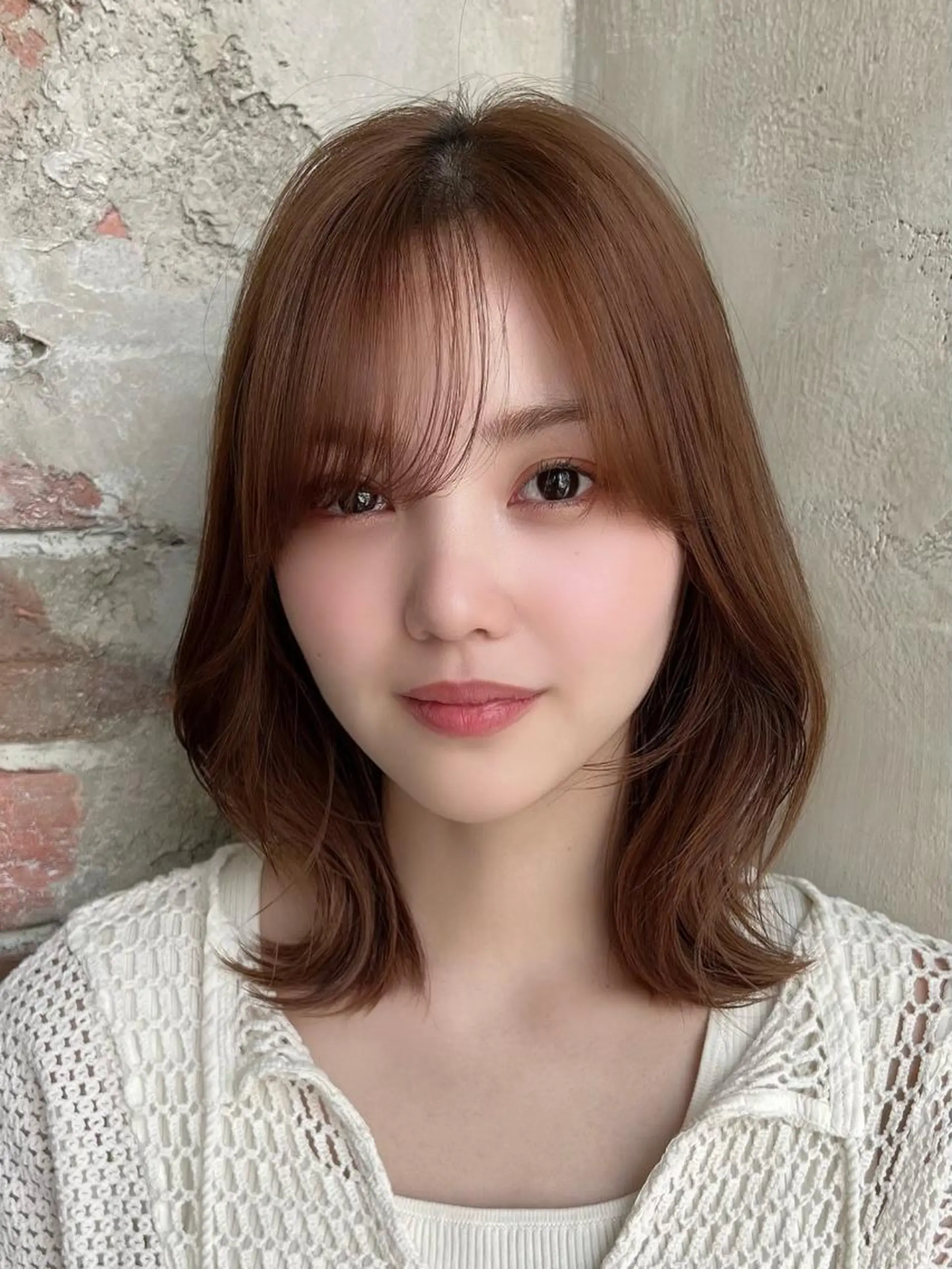 ミディアム ミディアムレイヤー くびれヘア レイヤーカット シースルーバング 🧡くびれヘア/前髪 顔周り🧡久原結衣のヘアスタイル