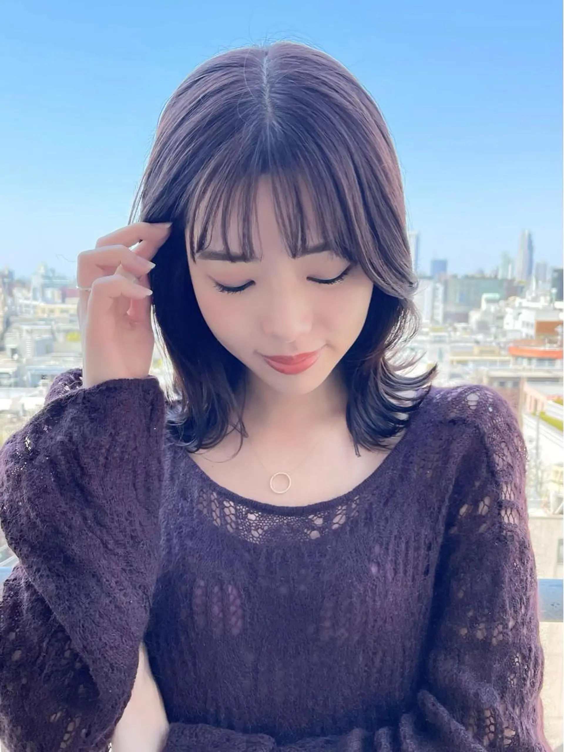 ミディアム カラー オリーブカラー ボブ くびれヘア 顔まわりレイヤー 韓国風ヘア カット ヘアカラー トリートメント 卒業式受付中🌻 肥田亜沙美のその他イメージ