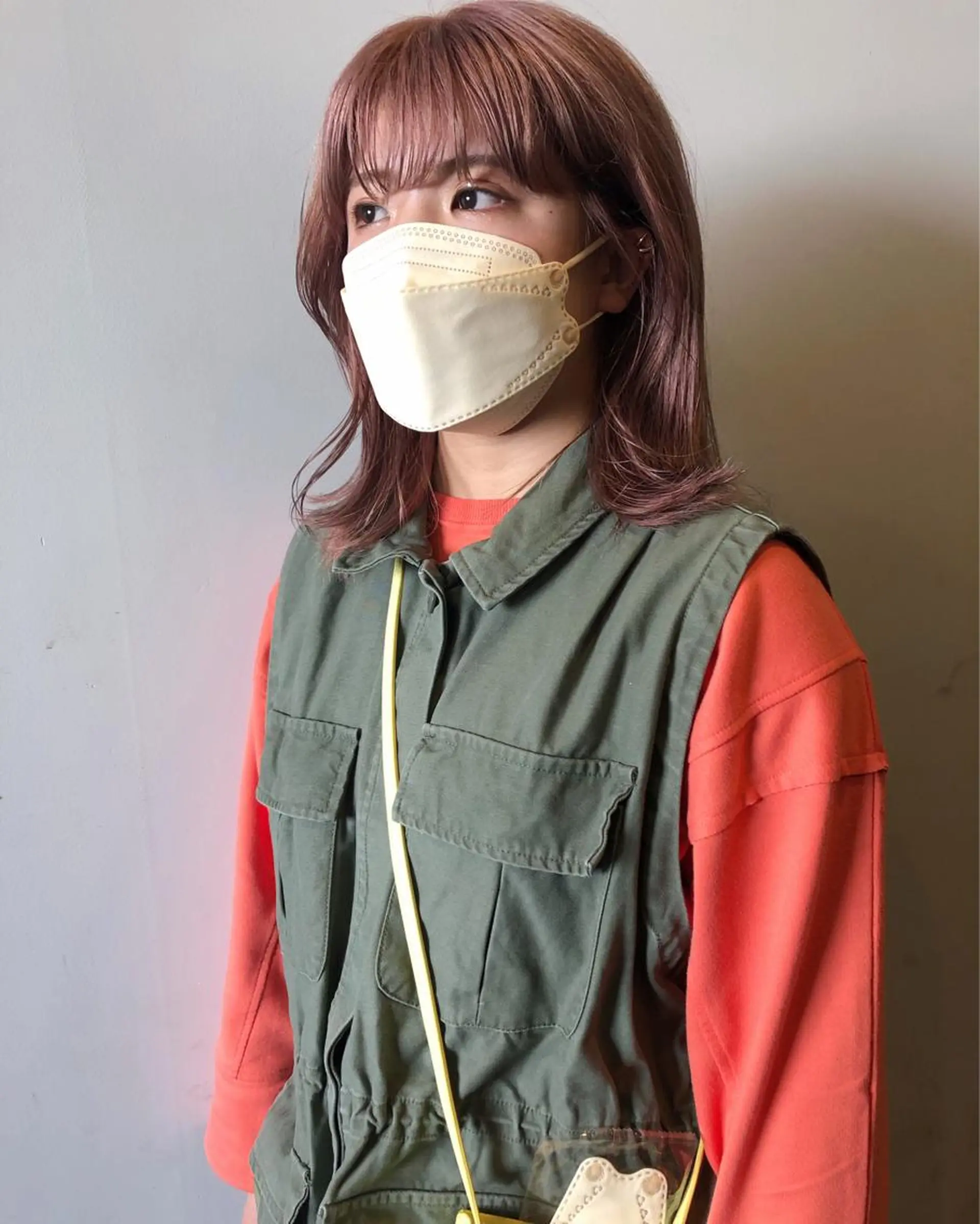 ミディアム カラー ピンクカラー ヘアカラー ケアブリーチ/ボブ/ honoのヘアスタイル