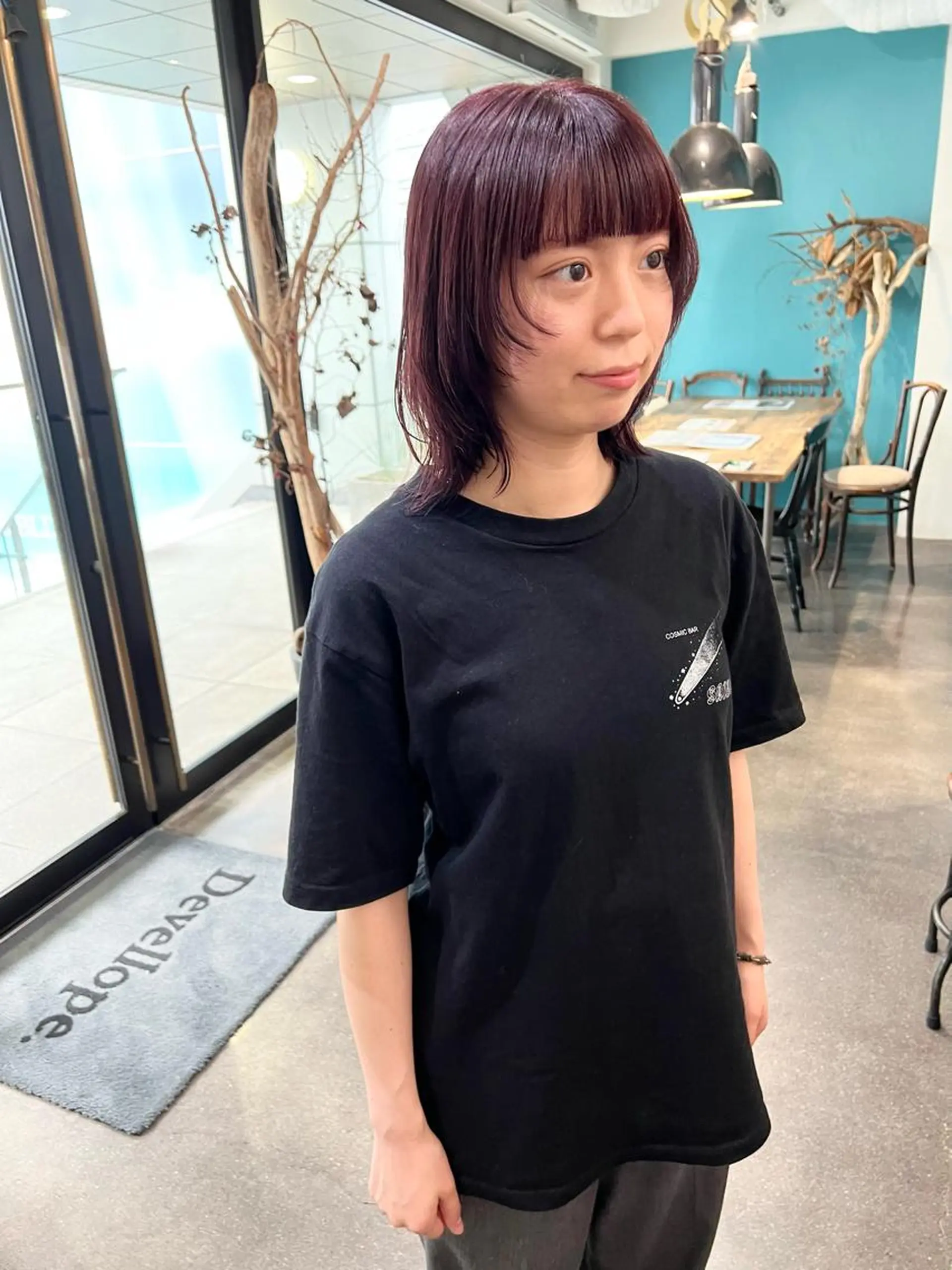 ミディアム カラー ボブレイヤー イルミナカラー ボブ 顔まわりレイヤー 顔周りカット カット ヘアカラー 千葉 郁也のヘアスタイル