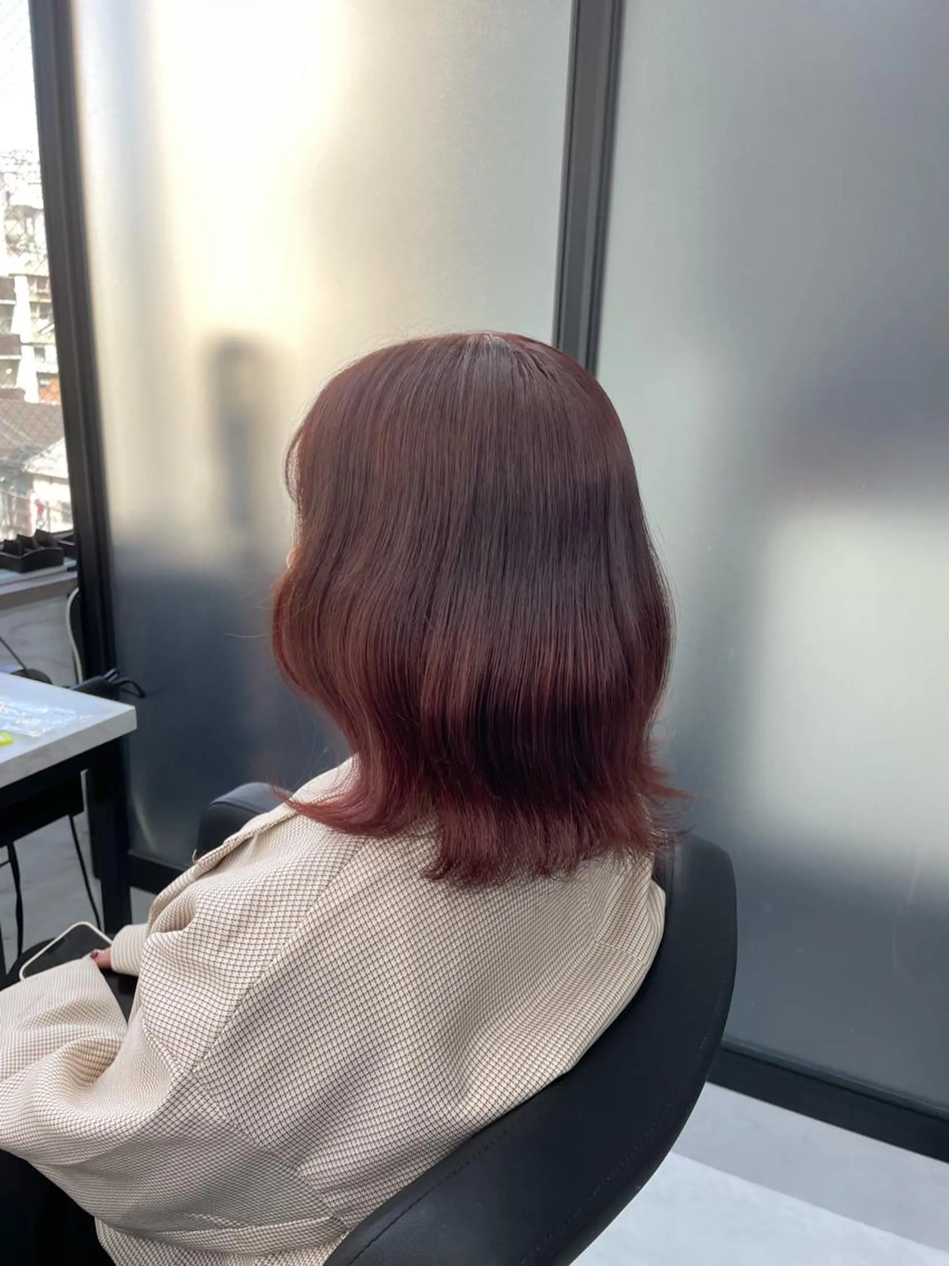 ミディアム カラー ダブルカラー グラデーションカラー レッドカラー Wehlen所属・透明感カラー🌟 keisukeのヘアスタイル