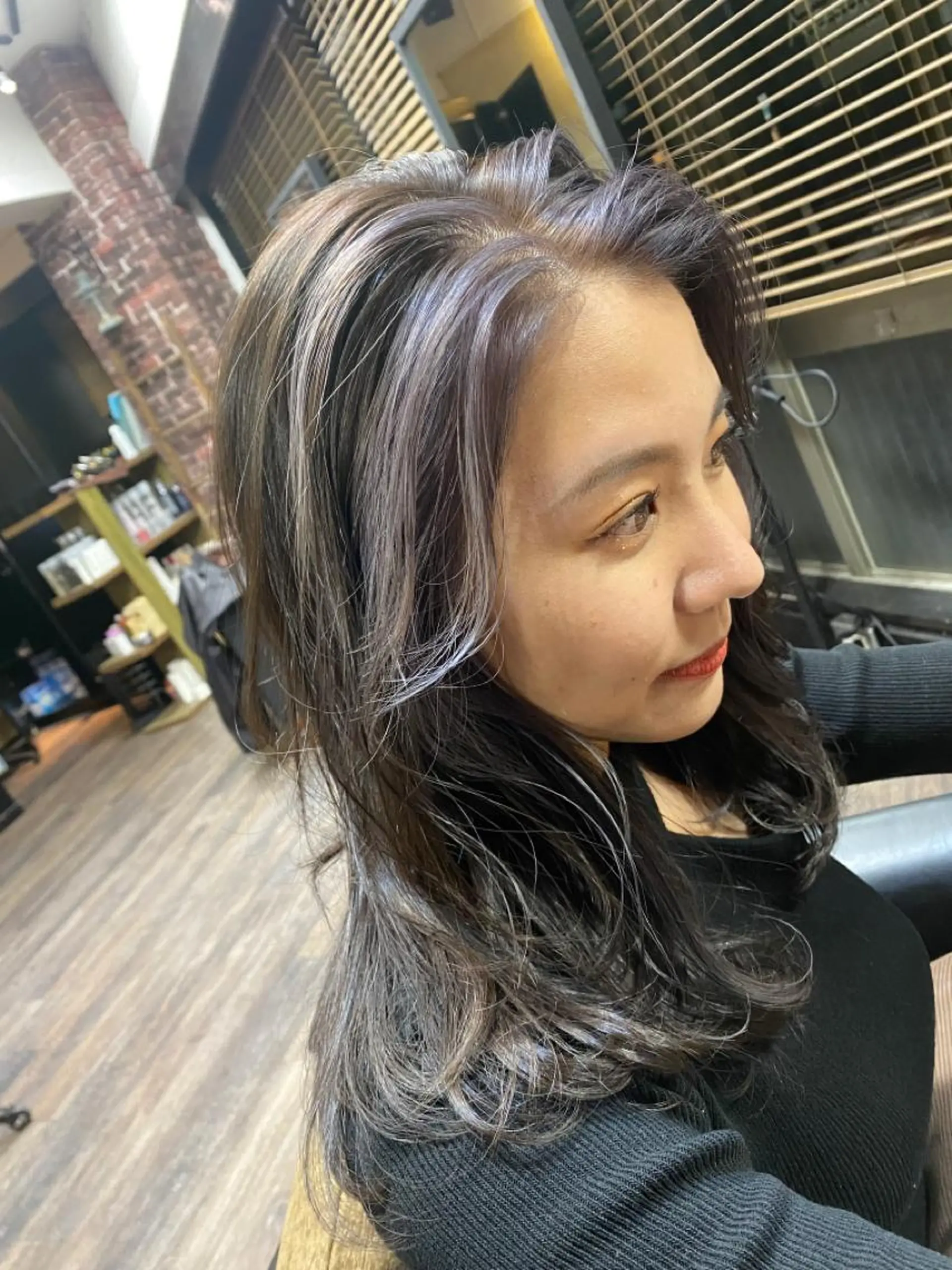 セミロング 透け感×顔まわり デザイン✂︎吉田のヘアスタイル