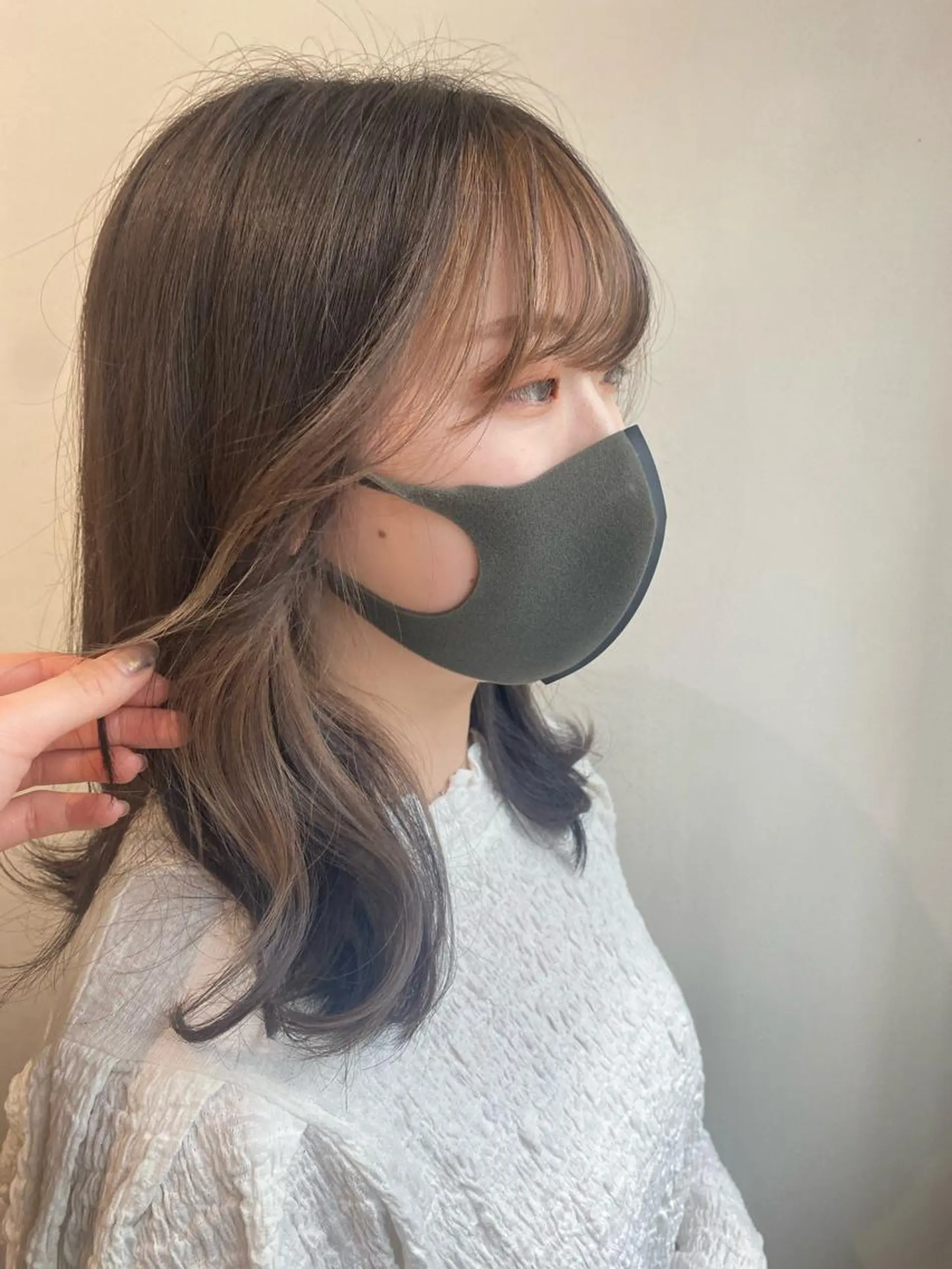 カラー ミストバング ベージュカラー  フェイスフレーミング 韓国ヘア/艶髪🎀 宮川みほのヘアスタイル