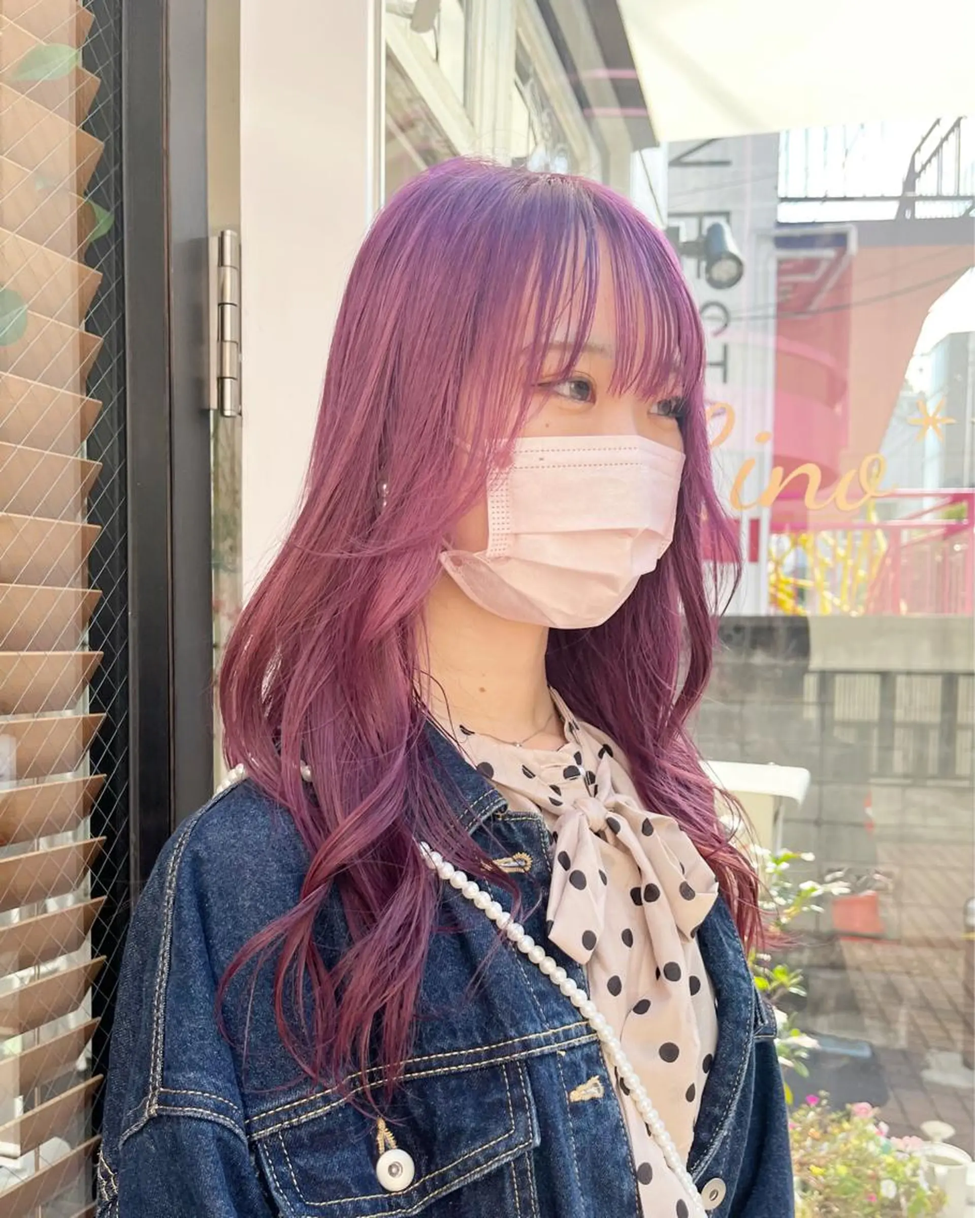 ミディアム カラー ハイトーンカラー ラベンダーカラー ラベンダーピンク ピンクカラー 髪質改善カラー☆ ヘアアレンジmiyuのヘアスタイル