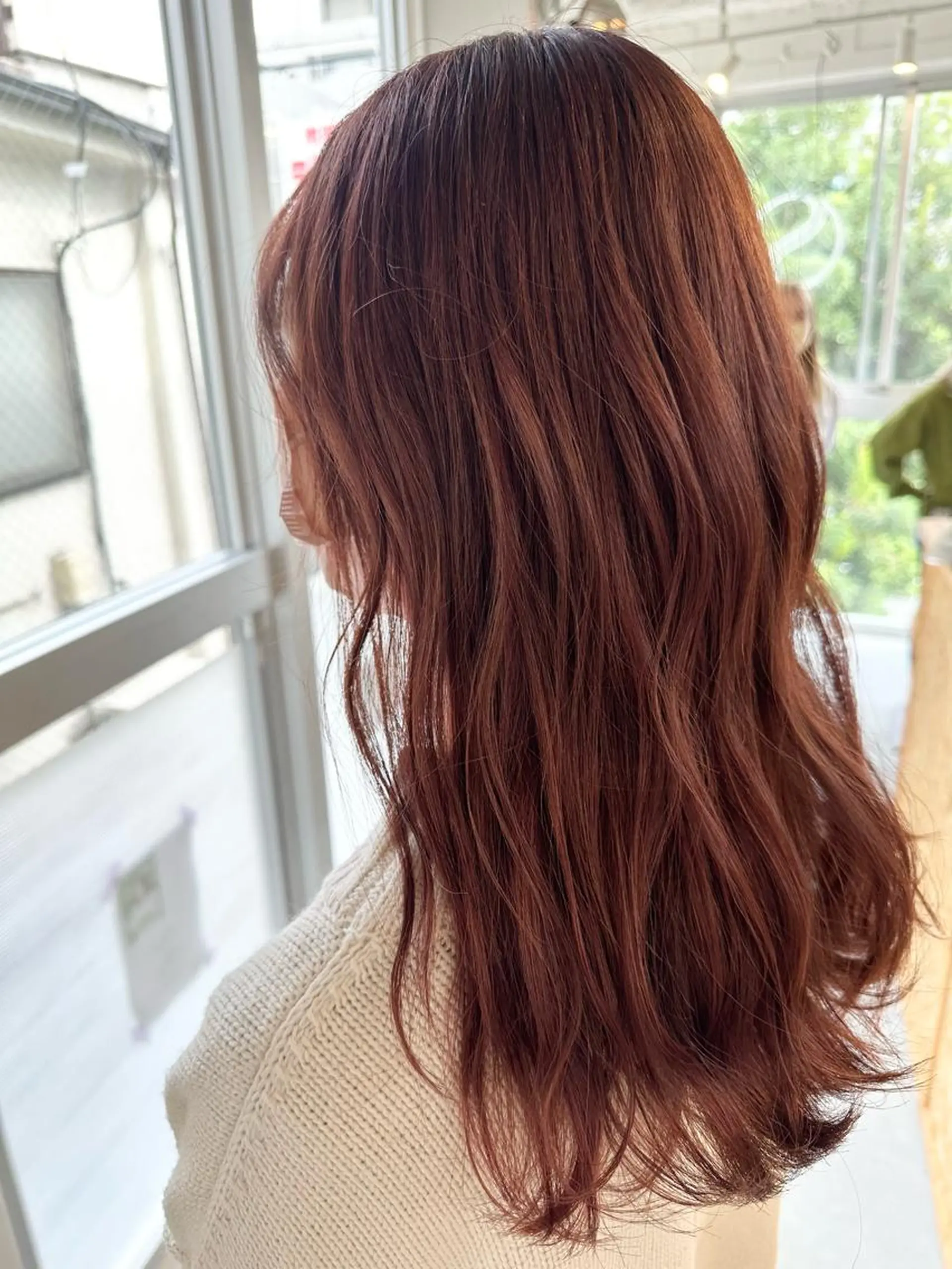 ロング カラー ブラウンカラー ピンクカラー ピンクブラウン ヘアカラー 松本 莉央のヘアスタイル