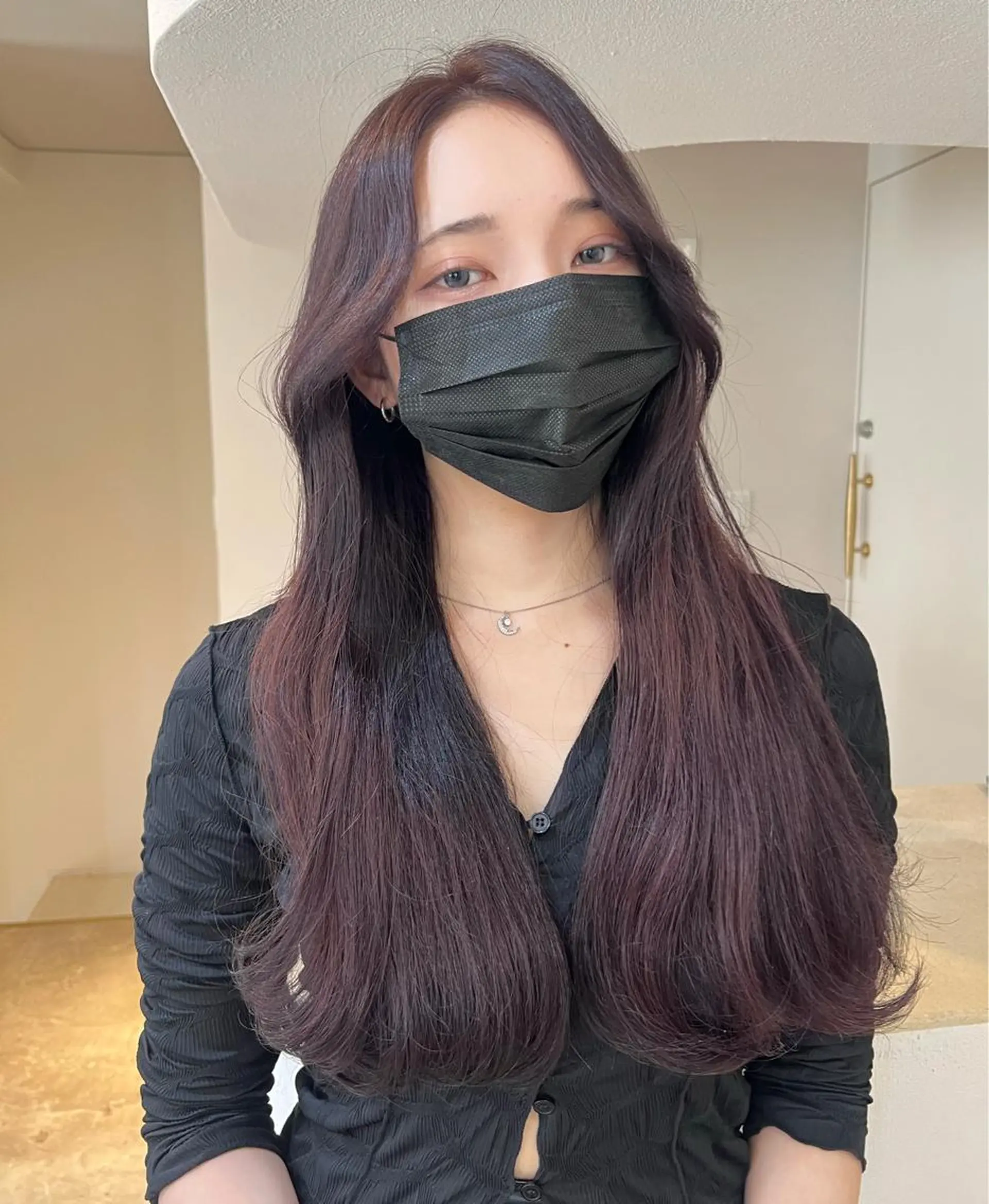 ロング ケアカラー くびれヘア 学生 髪質改善 ヨシンモリ 🤍🤍韓国ヘア おたけ🤍🤍のヘアスタイル