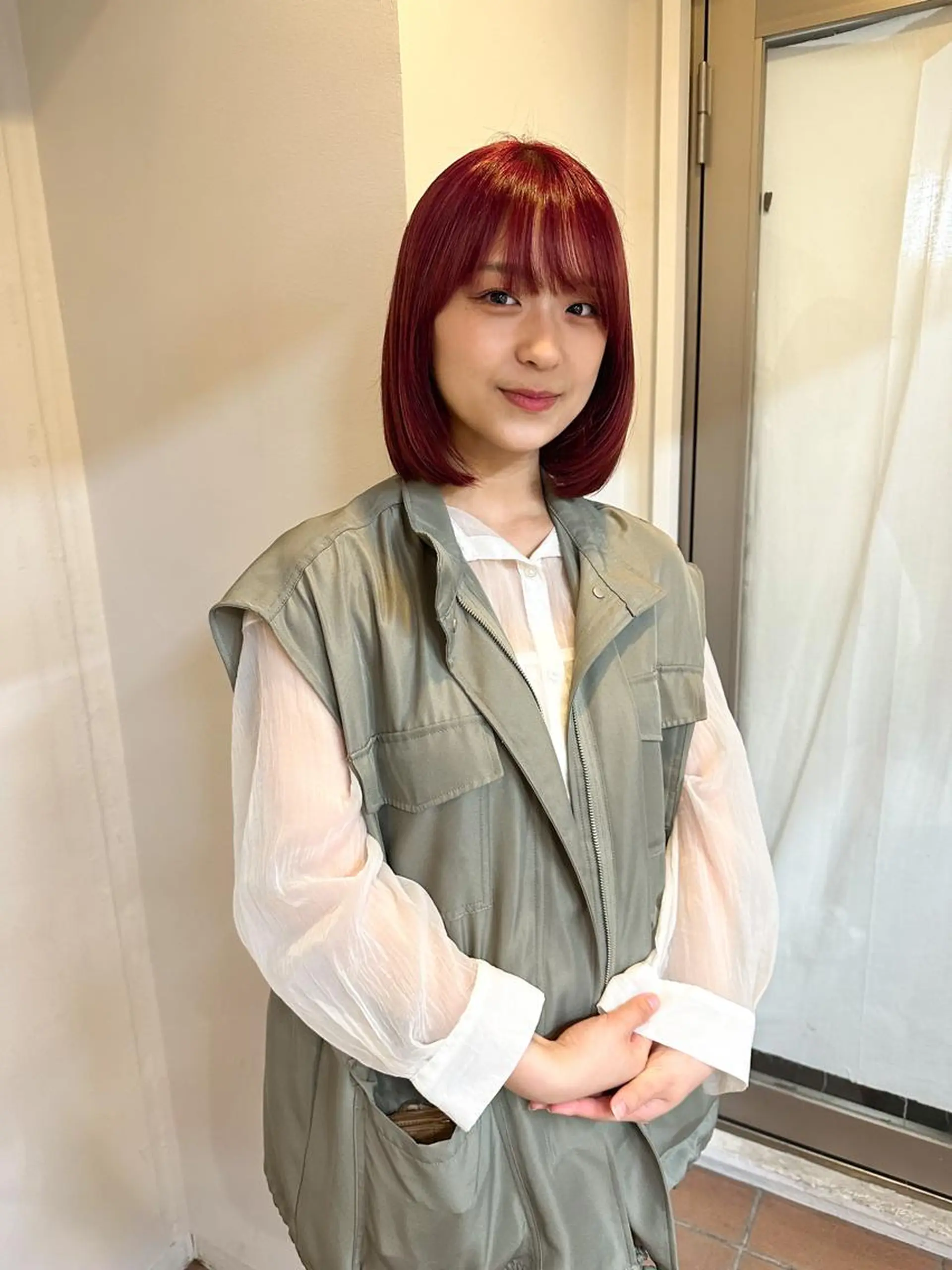 ミディアム カラー ネイル マツエク・マツパ アイブロウ ブラウンカラー レッドカラー レッドブラウン カラーマツエク ブラウン Cinq所属・ハイライト🌟/ ボブ/豊田のヘアスタイル