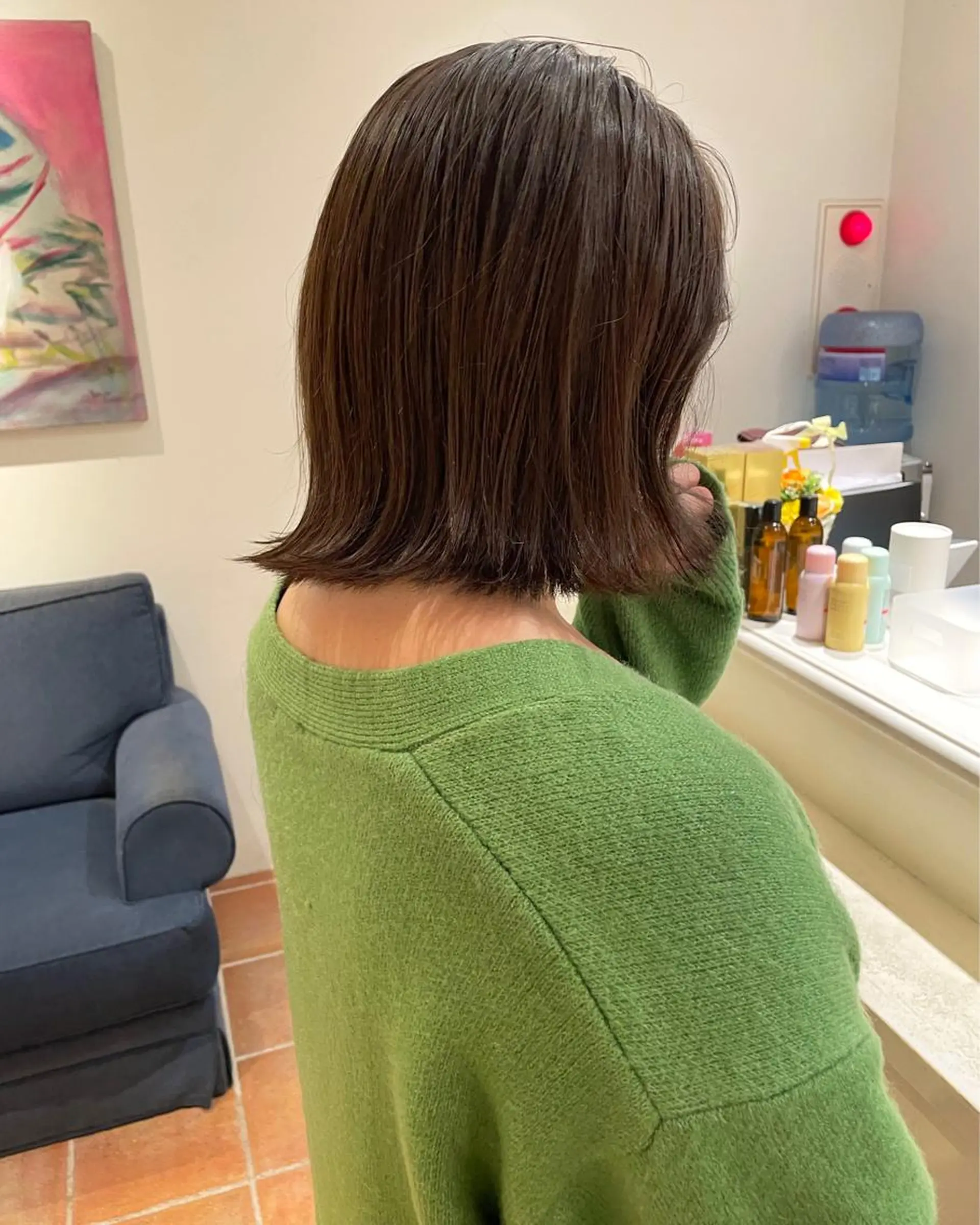 ミディアム カラー ブリーチ グレージュ ブリーチなしカラー オリーブグレージュ オリーブグレー カット ヘアカラー トリートメント ボブ/レイヤー/ケア パーマ/リュウタのヘアスタイル