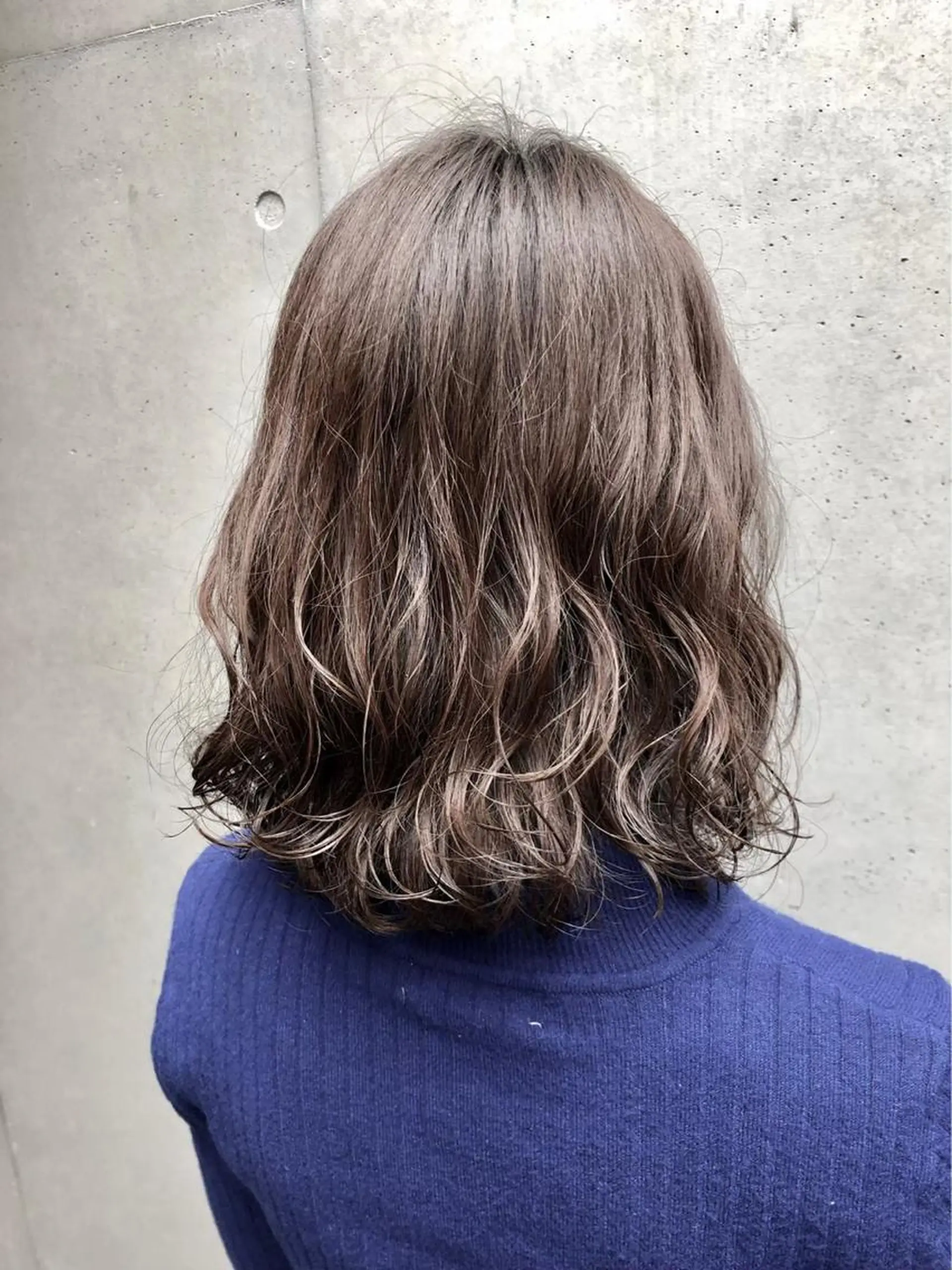 セミロング パーマ ボブパーマコテ巻き風 パーマNo1深江秀平のヘアスタイル