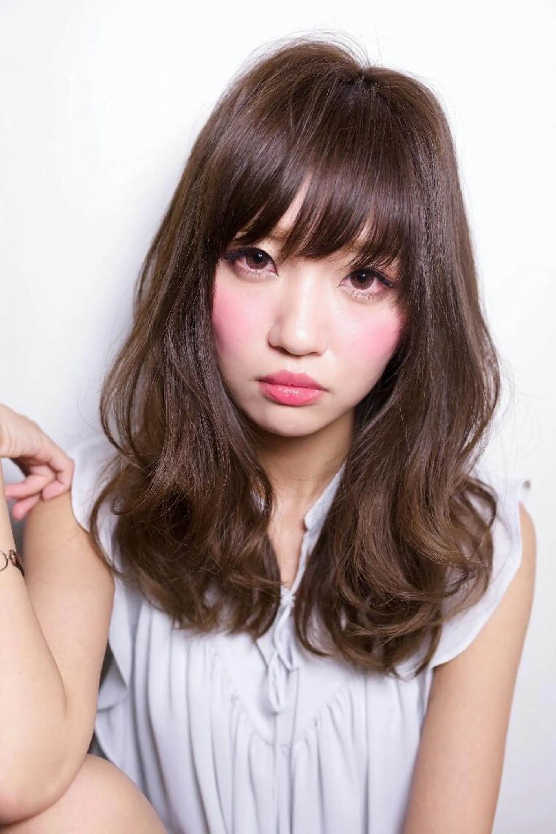 ミディアム カラー belta 姫路山吹 カラーモデル募集のヘアスタイル