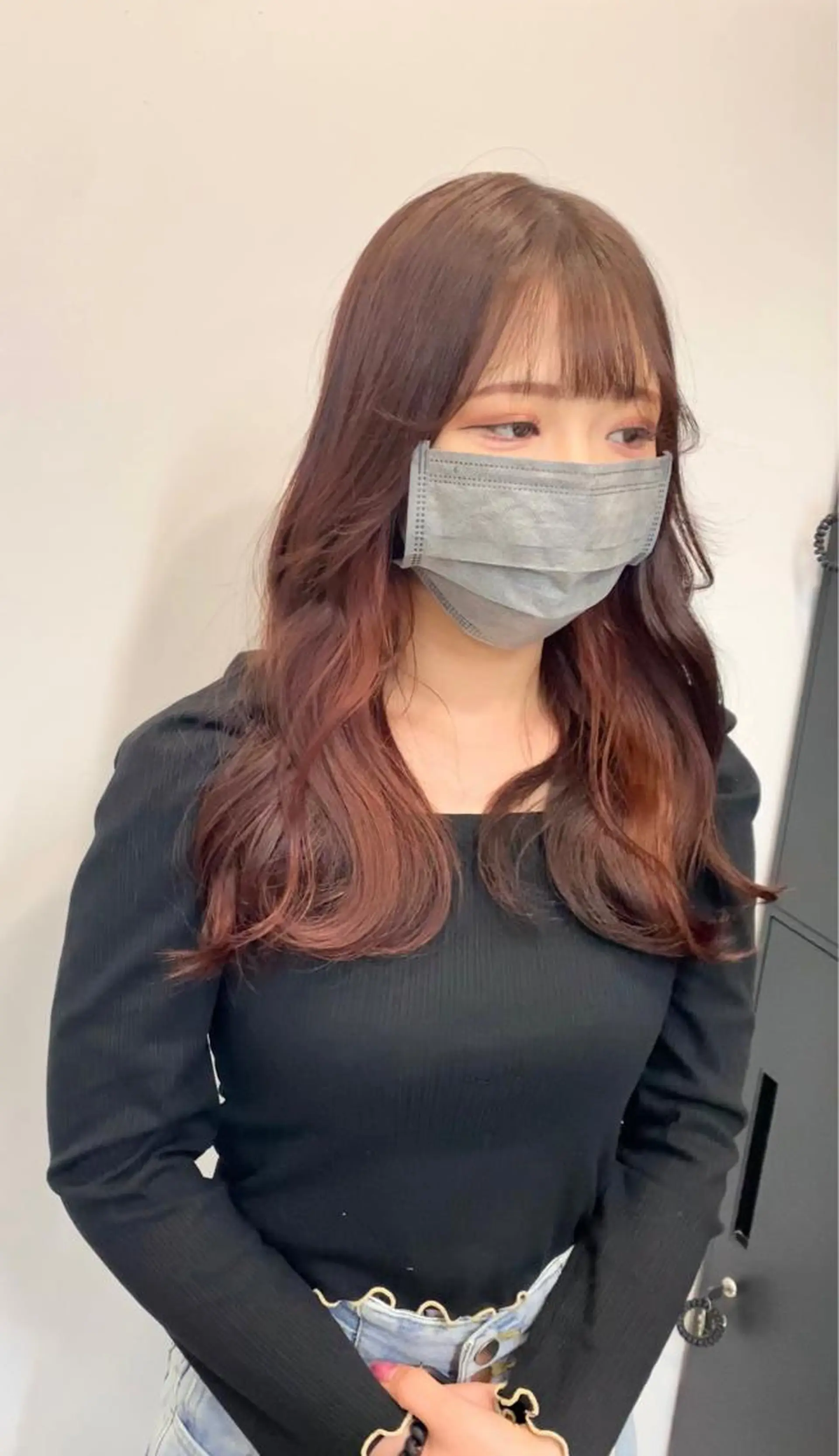 セミロング 似合わせカット sunc所属・梅田l大人韓国ヘア レイヤー×艶カラーのヘアスタイル