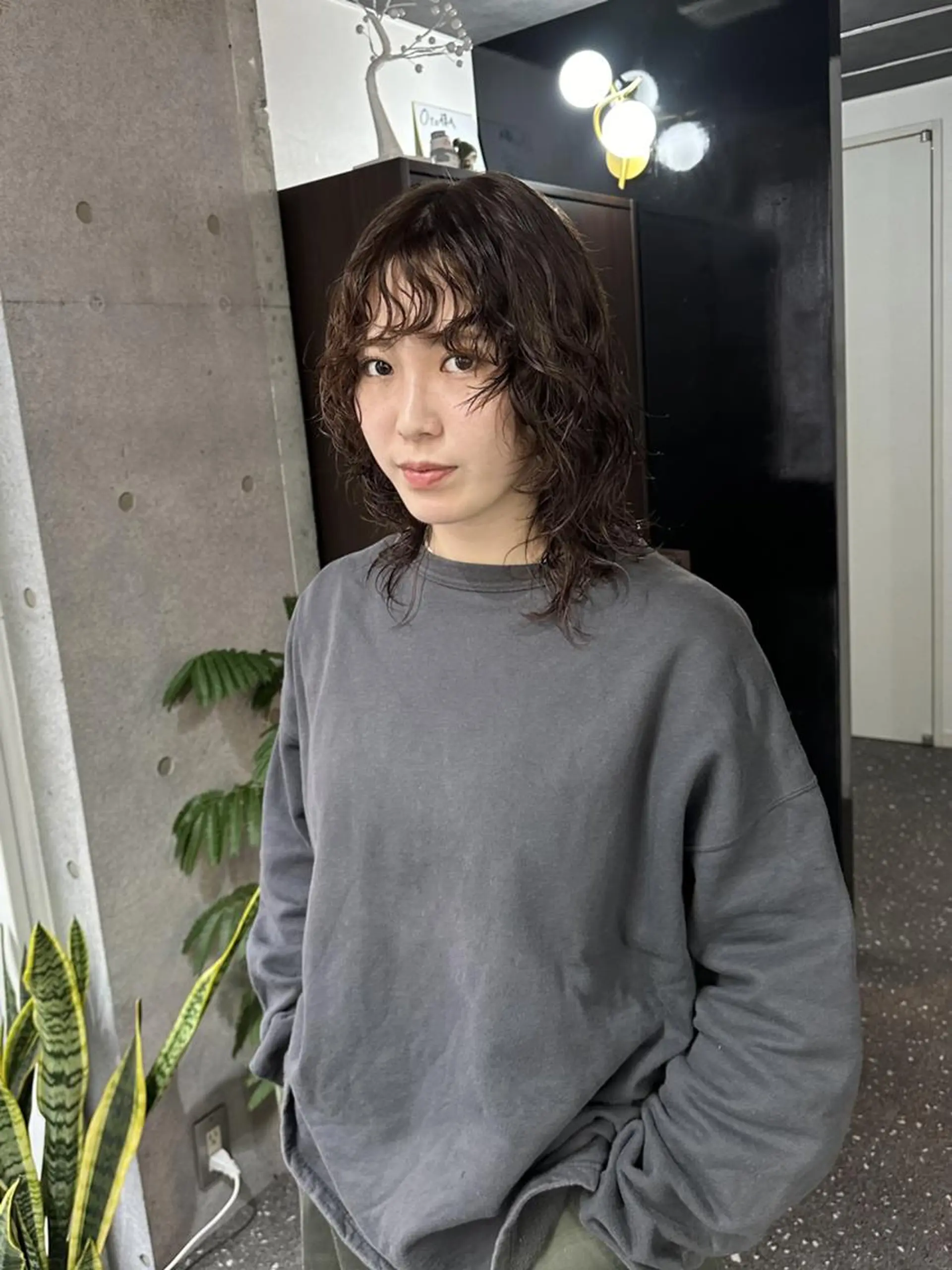 セミロング カラー パーマ カット パーマ トリートメント 韓国レイヤーカット要 暗透カラー📓吉祥寺のヘアスタイル